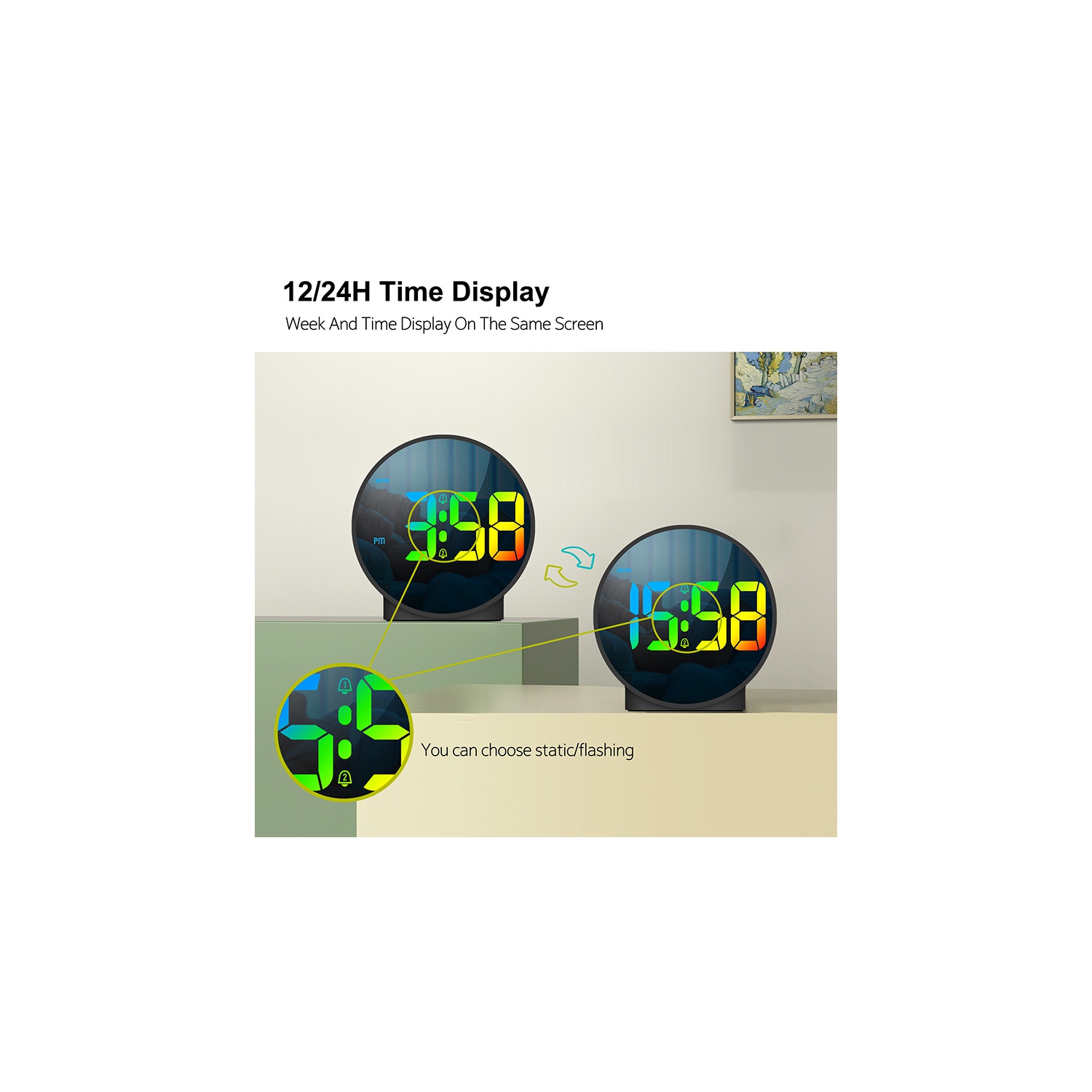 Réveille-matin numérique LED-réveil électronique lumineux pour le bureau de la chambre à coucher