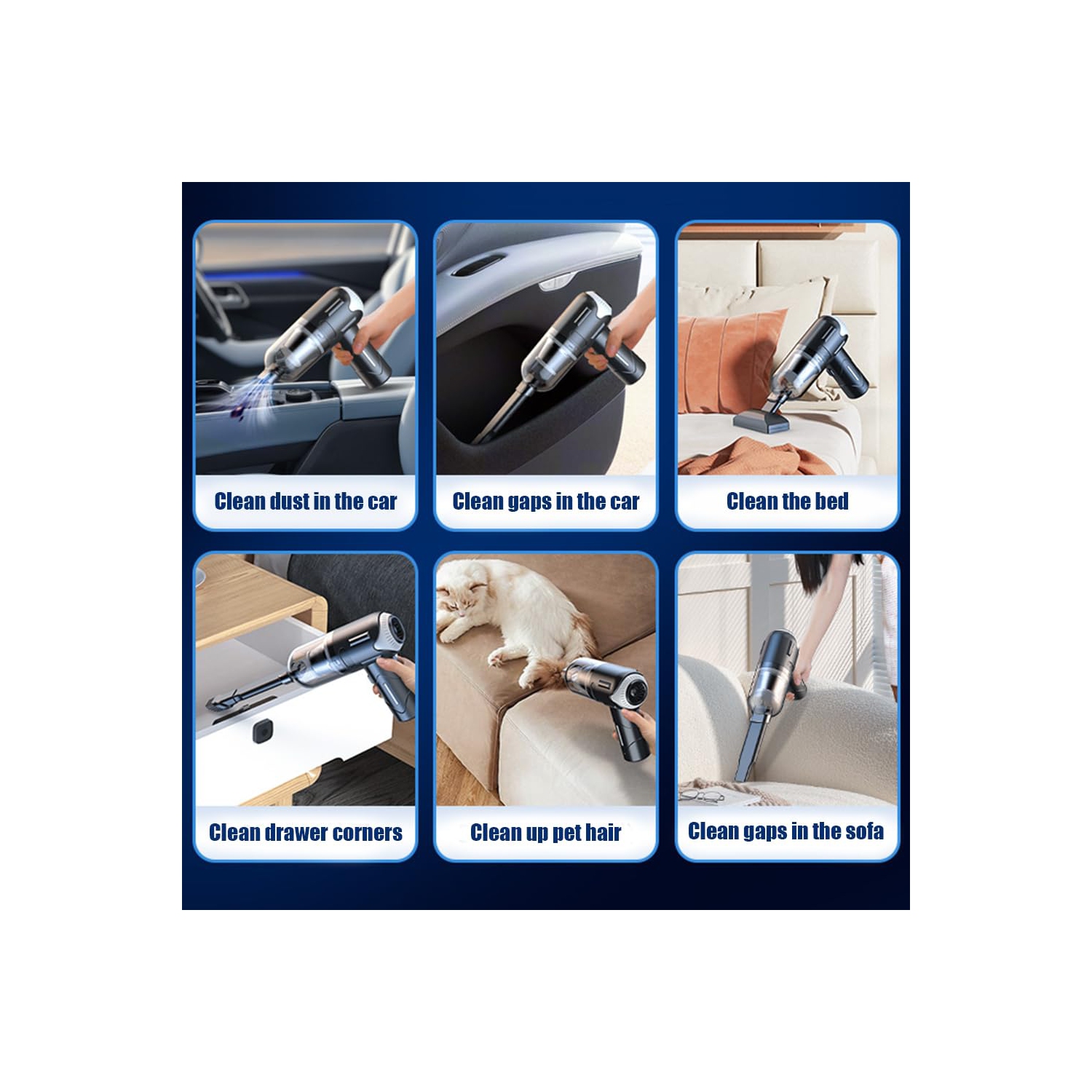 Handheld Vacuum Cordless Rechargeable,Portable Car Vacuum Cleaner,Dog Vacuum Brush for Shedding Pet Hair,Car & Home Cleaning