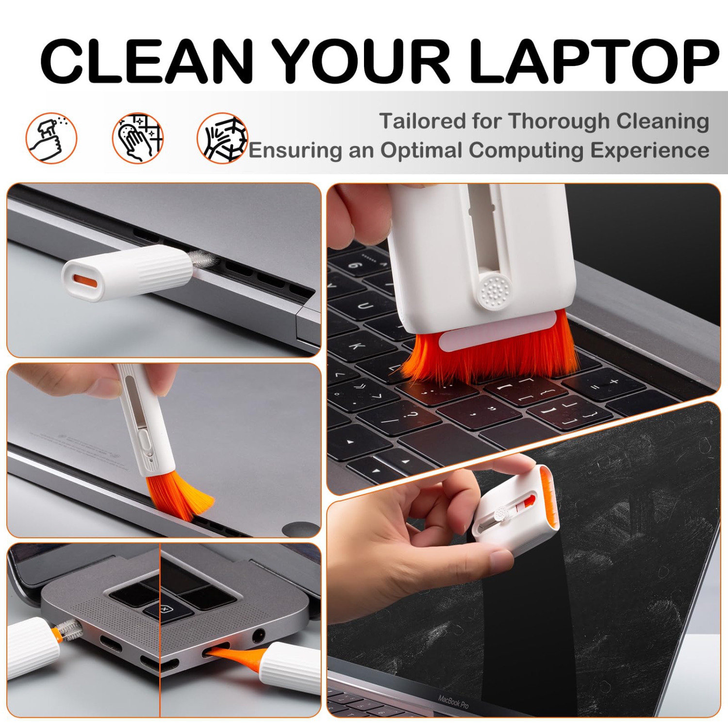 Electronics Cleaner Kit Cleaning Set for Phone Earbuds Laptop Keyboard Screen Cleaning Spray Tool Clean Brush Device