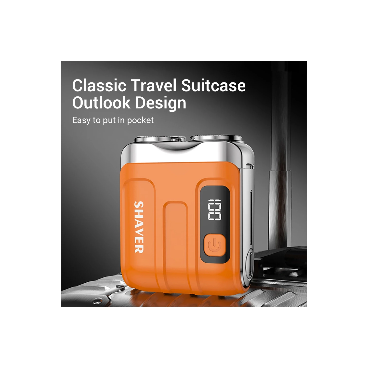 Electric Smart Shaver Digital Display Travel Shaver Mini Dual Blade Waterproof Men's Shaver Portable Beard Trimmer