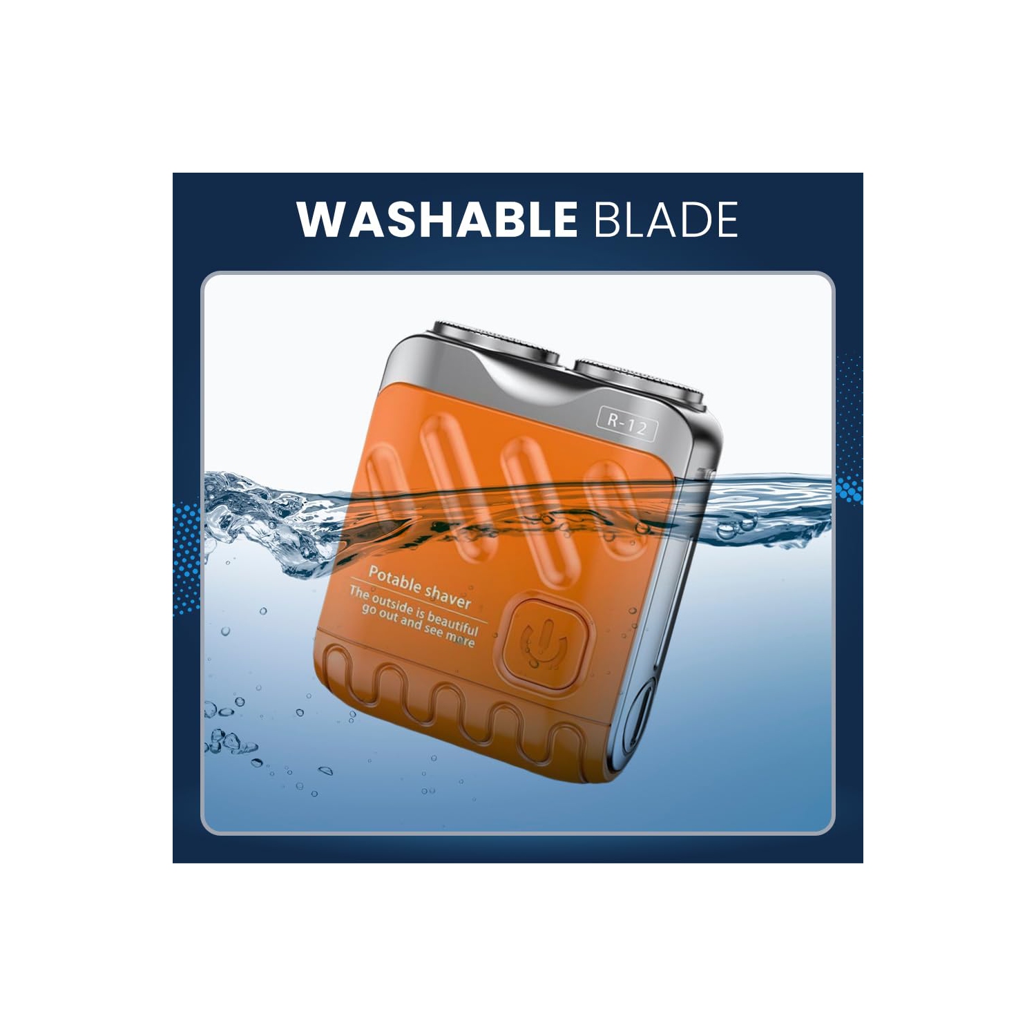 Portable Rotating Dual Ring Shaver, Mini Small Men's Electric Shaver USB Charging Suitable for Travel and Home Use