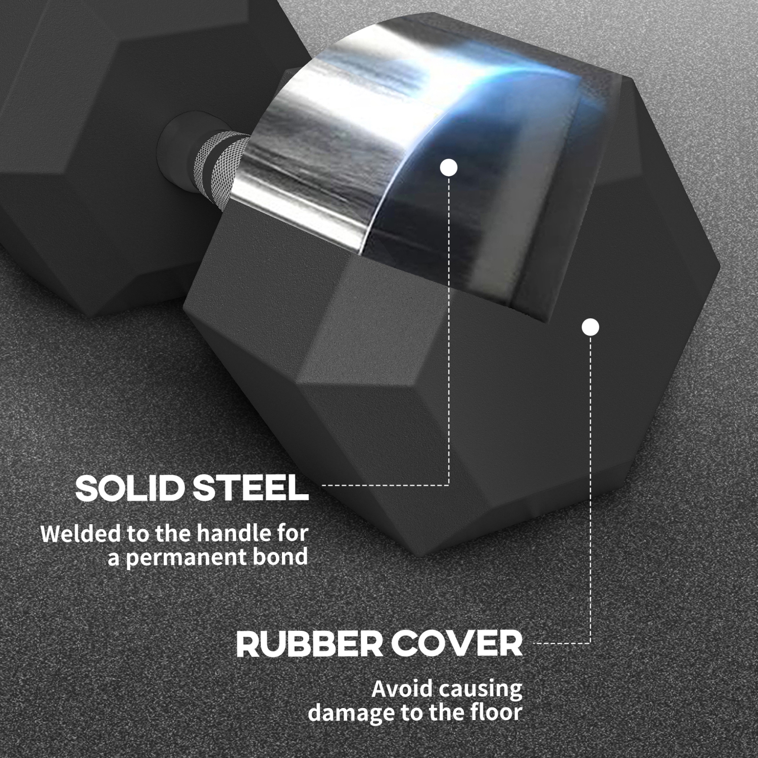 2 45&nbsp;lb haltères hexagonaux en caoutchouc de Soozier haltères haltères haltères haltères pour entraînement physique pour le bureau à domicile,