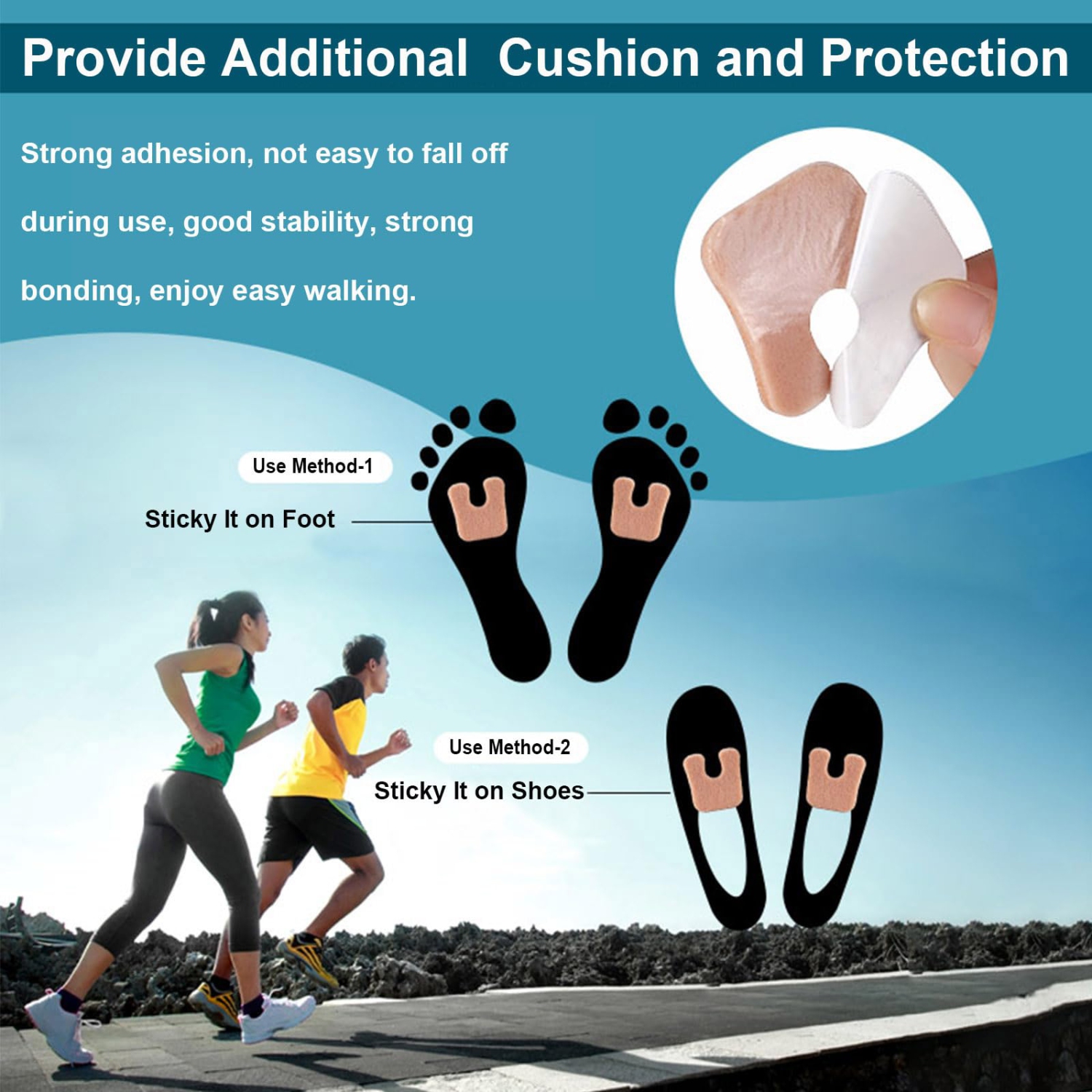 30pcs Horseshoe Foot Pads, 3 in 1 Felt Metatarsal Pads, Plantar Heel Pads for Pain Relief