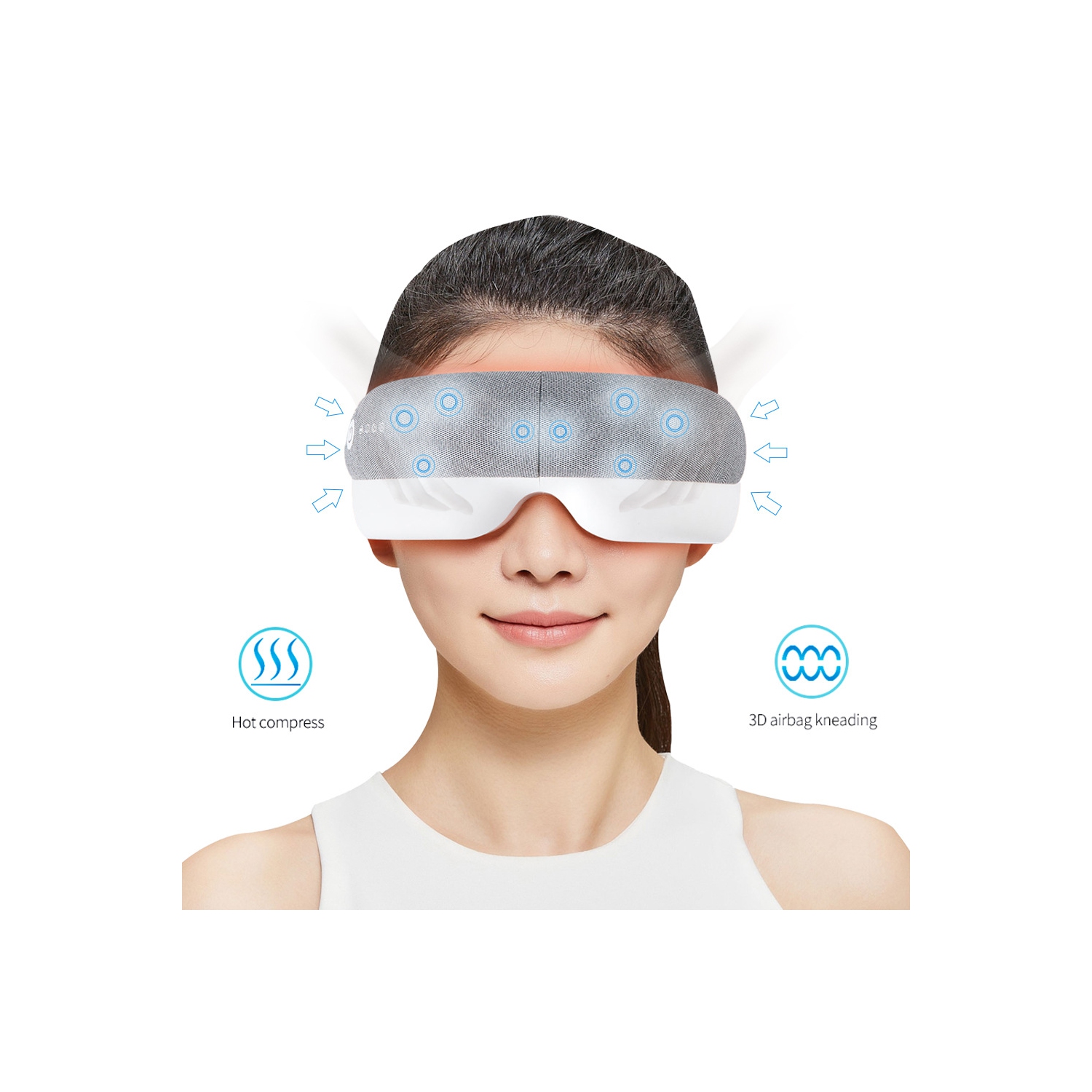 Eye Massager,Heated Eye Massage Mask for Headache Relief,Heating Head & Eye Massager for Eye Strain Dry Eyes