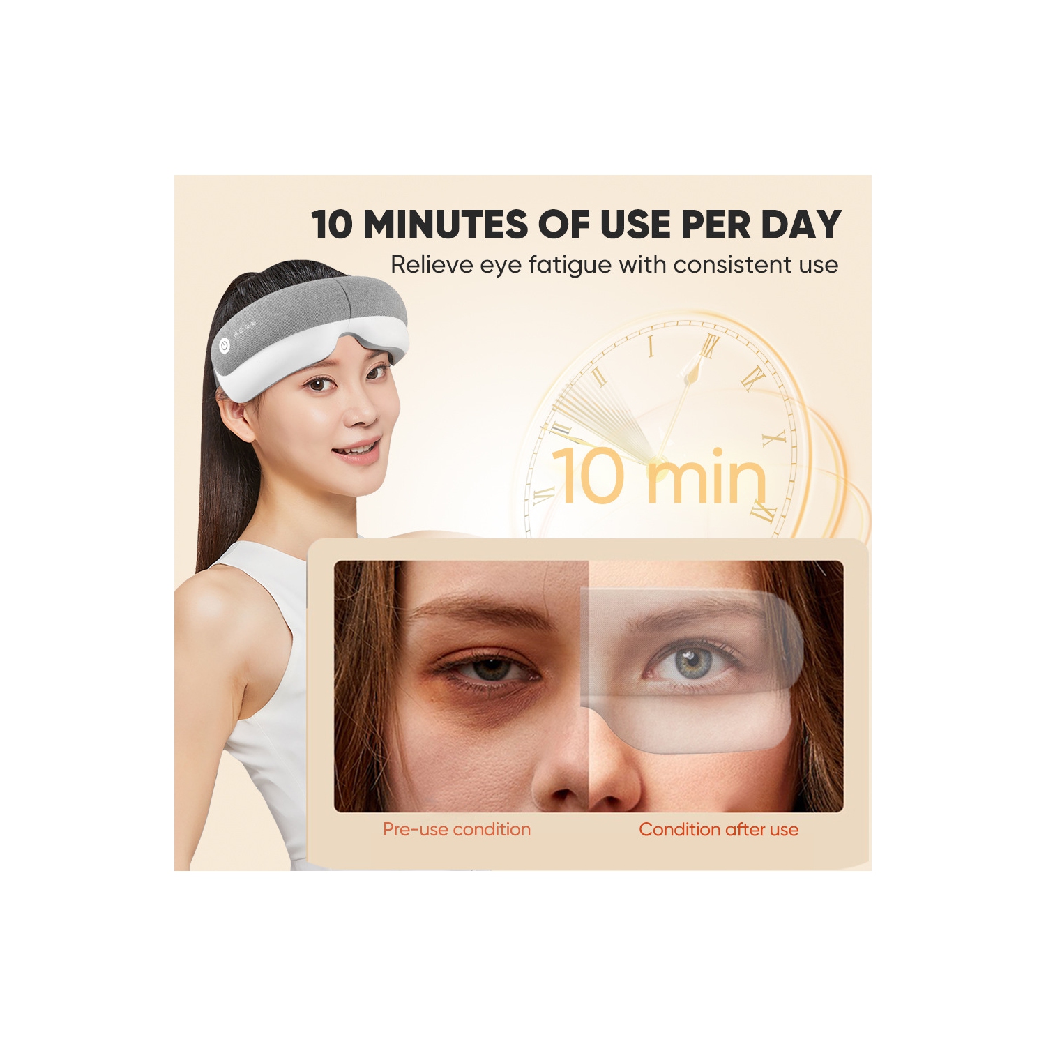 Eye Massager,Heated Eye Massage Mask for Headache Relief,Heating Head & Eye Massager for Eye Strain Dry Eyes