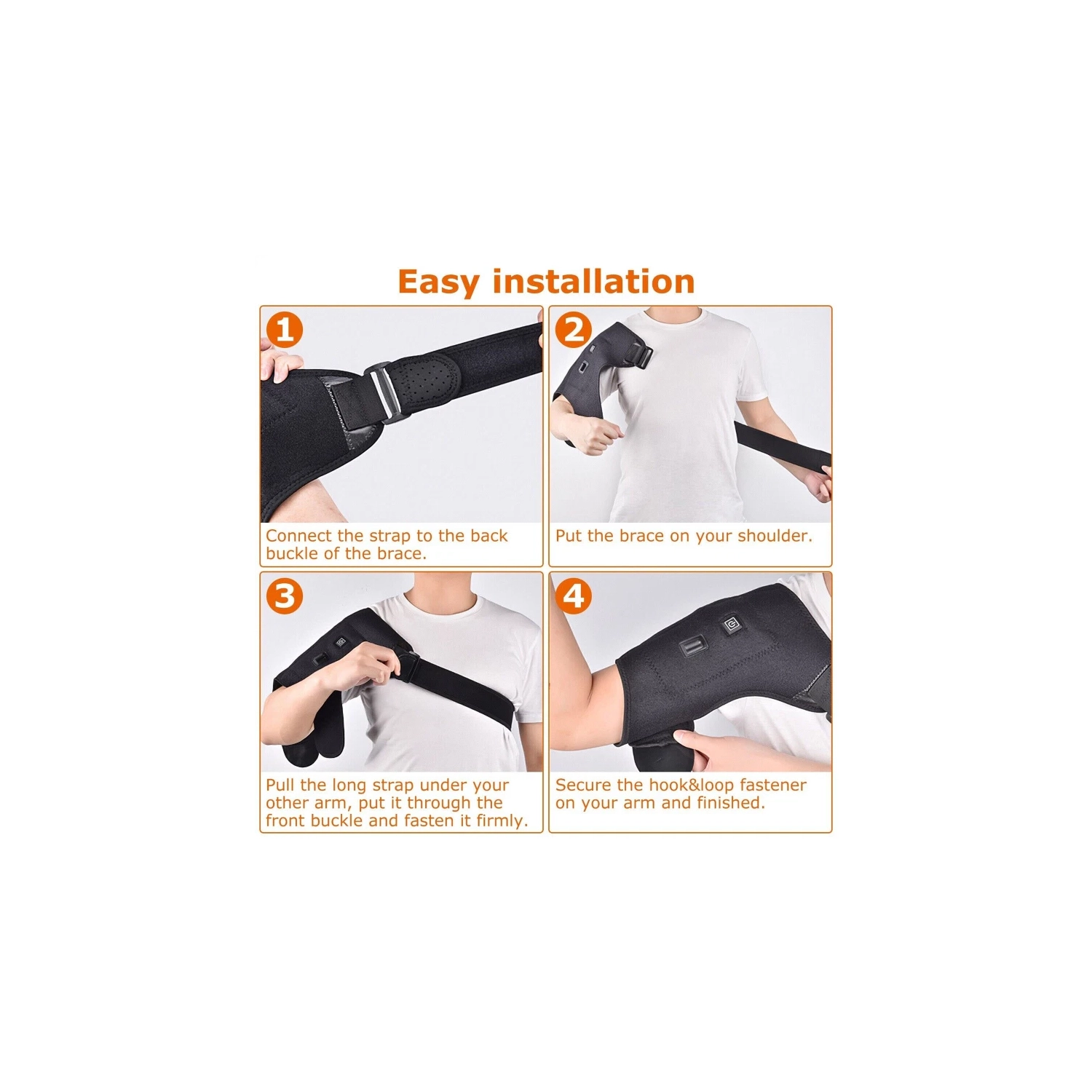 Electric Heating Shoulder Strap 3-Mode Temperature Control Heated Shoulder Brace Heating Pad Therapy Heat Wrap