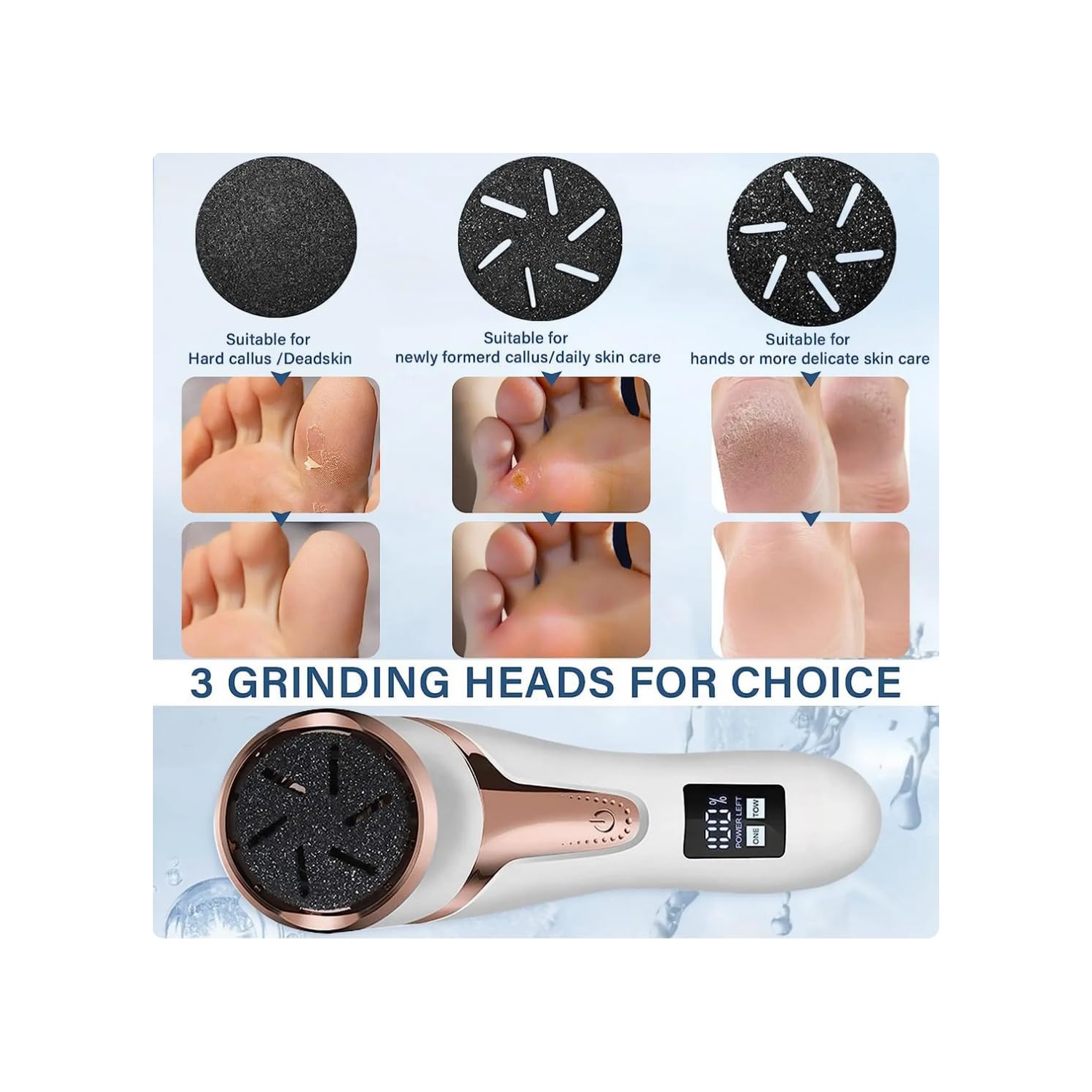 Electric Callus Remover for Feet,Portable Pedicure Tools Rechargeable Foot File Scrubber Callus Remover Tool,Foot Care Kit