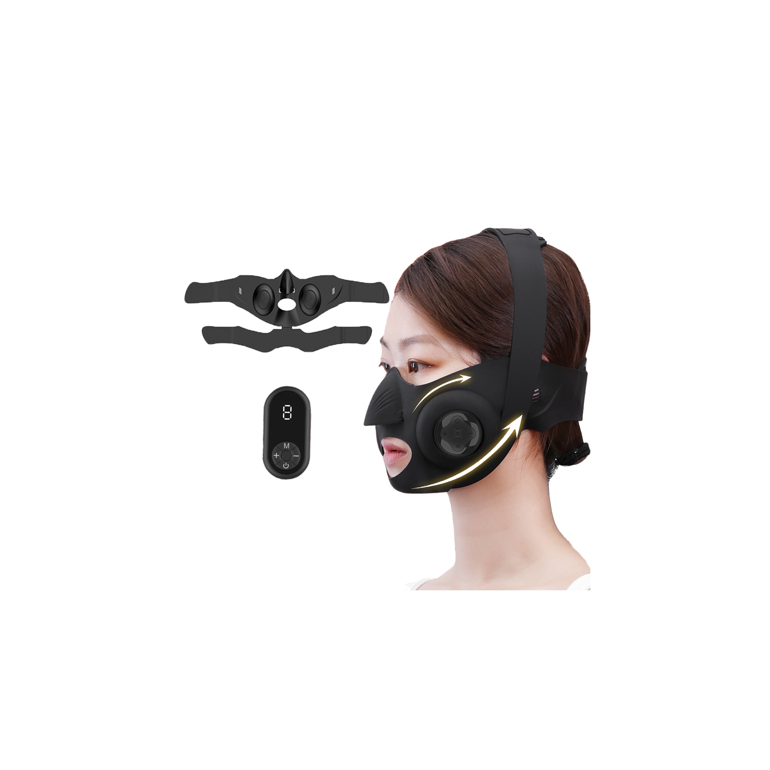 Masque masseur à joues amincissant électrique en forme de V Microcourant Ceinture de levage pour le visage Instrument de beauté
