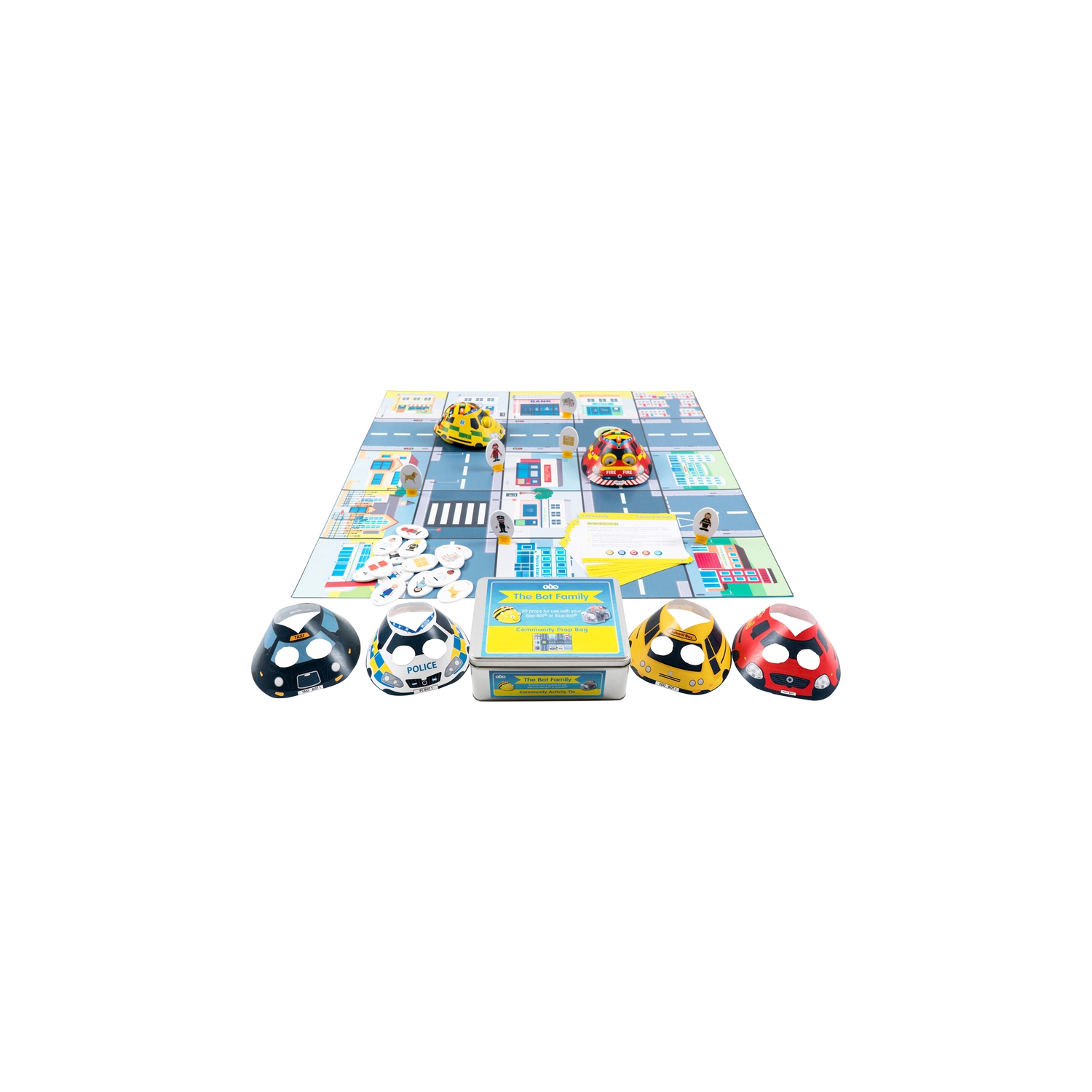 Community Activity Tin STEM Kit - Programmable & Educational Toy with Accessories, Character, Props & Activity Cards for Bee-Bot & Blue-Bot | Kids 3+