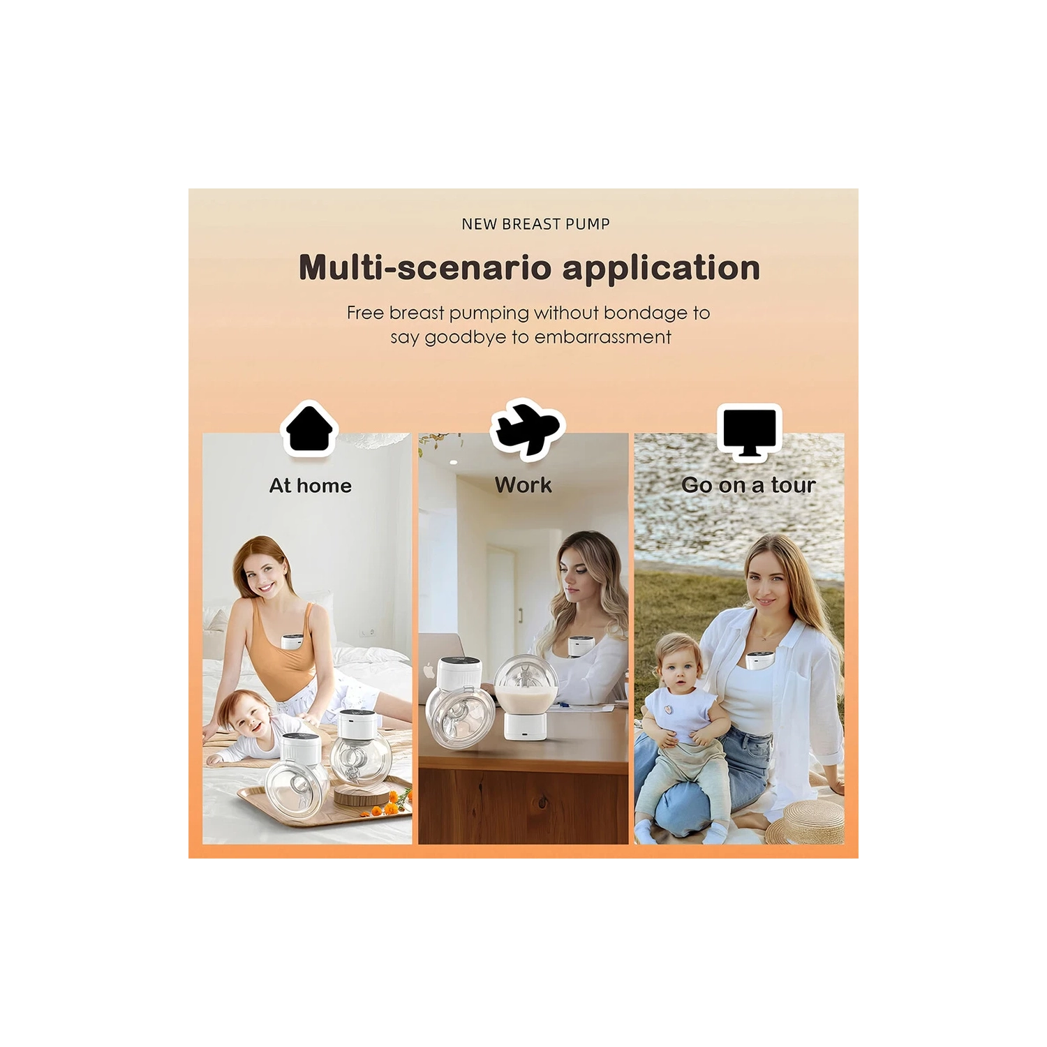 Tire-lait électrique Appareil tout-en-un prêt-à-porter intelligent Tire-lait automatique silencieux Tirez vos mains libres - Blanc