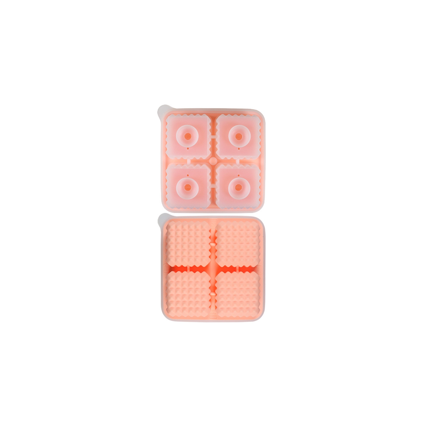 [Food Grade Silicone] Square Mold Set - Leak-Proof Funnel Lid Design + Easy-to-Remove Special Ice Box, Suitable for Whiskey/Cocktail/Juice DIY