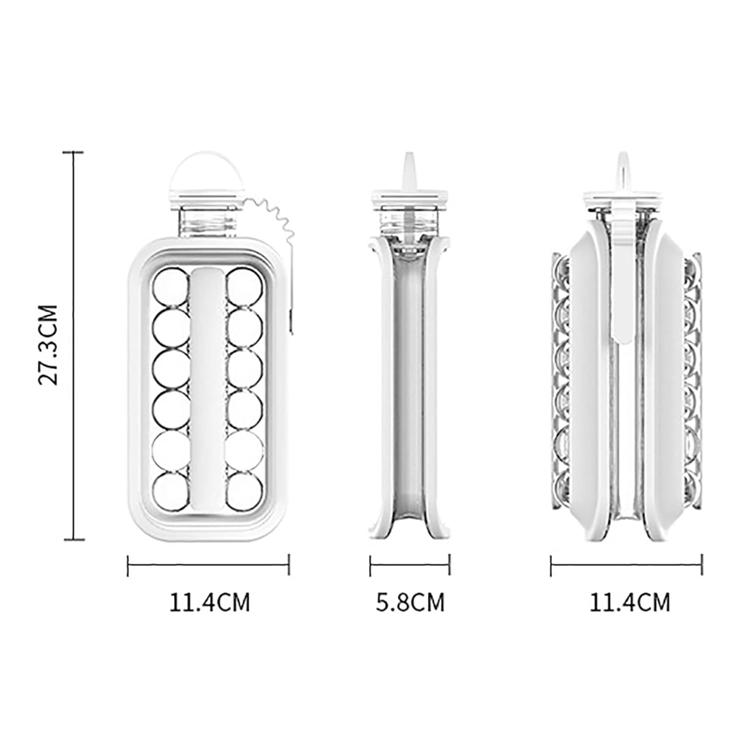 2-in-1 ice hockey pitcher | water bottle ice tray | silicone ice ball mold | household push-type transparent ice maker | portable handle | quick