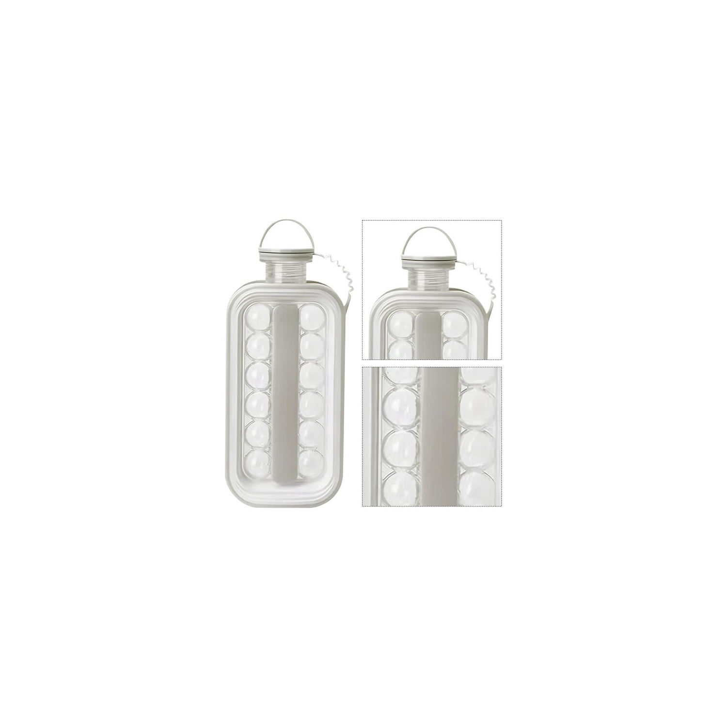 2-in-1 ice hockey pitcher | water bottle ice tray | silicone ice ball mold | household push-type transparent ice maker | portable handle | quick