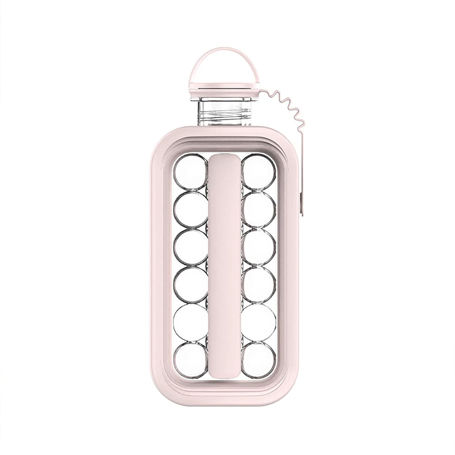 2-in-1 ice hockey pitcher | water bottle ice tray | silicone ice ball mold | household push-type transparent ice maker | portable handle | quick