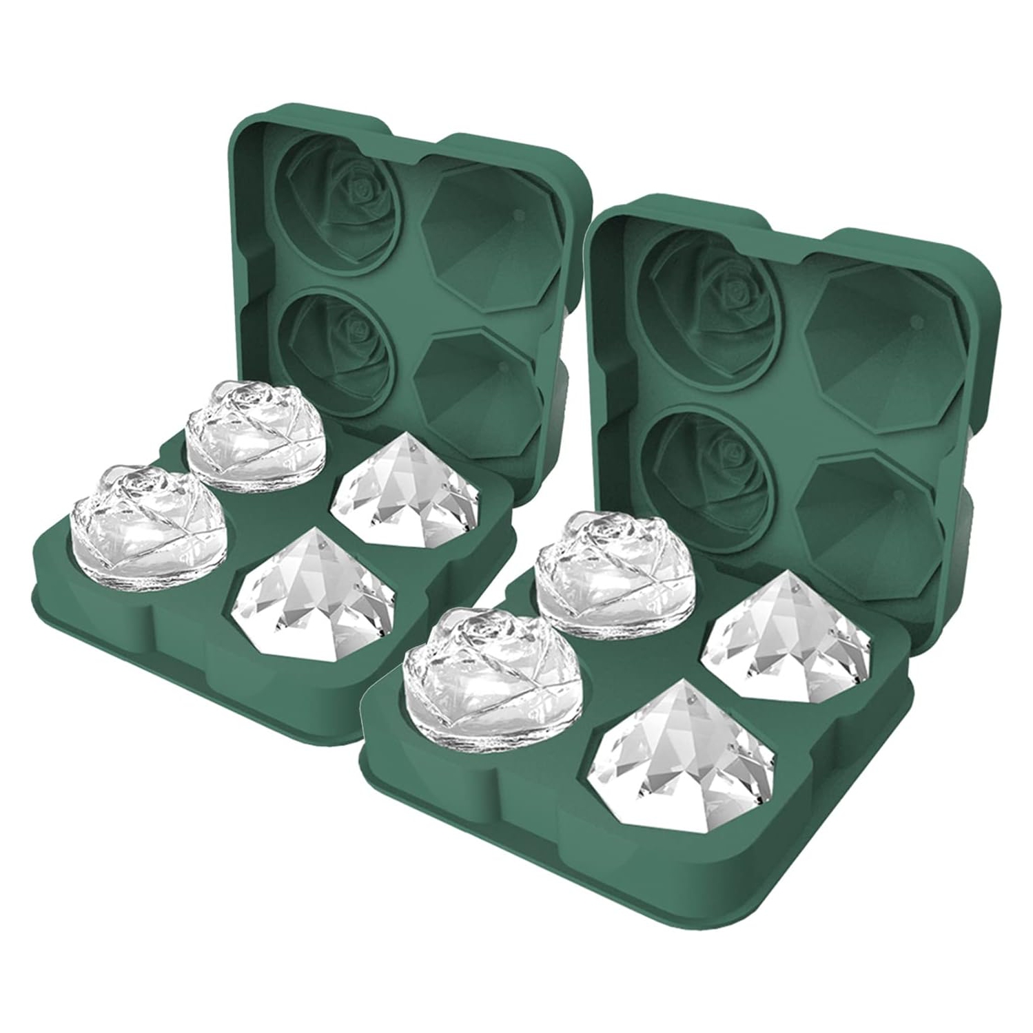 Food Grade Silicone Ice Ball Molds with Splash-Proof Lid, Ice Tongs and Funnel, Home Whiskey Cocktail Ice Maker (2 Pieces)