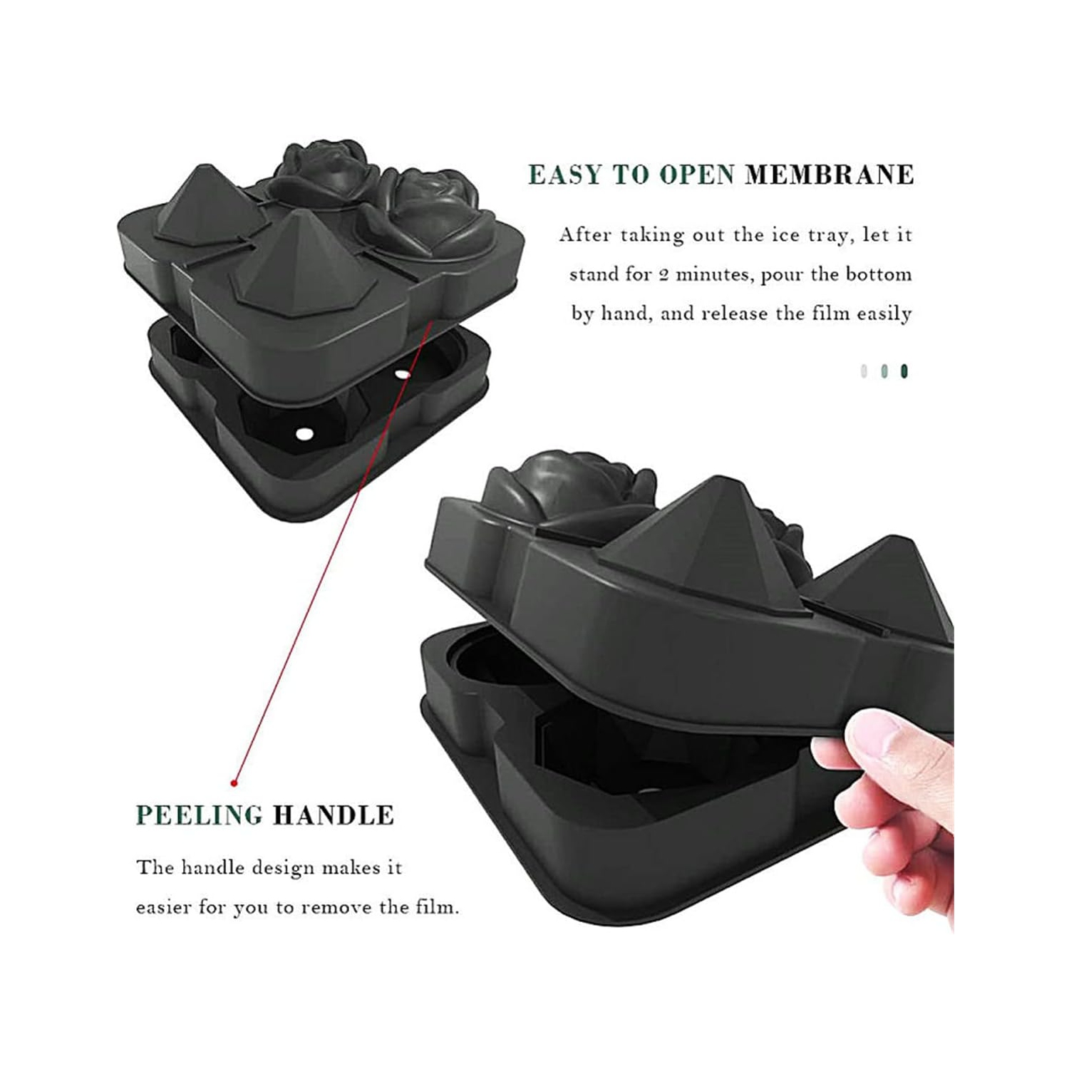 Food Grade Silicone Ice Ball Molds with Splash-Proof Lid, Ice Tongs and Funnel, Home Whiskey Cocktail Ice Maker (2 Pieces)