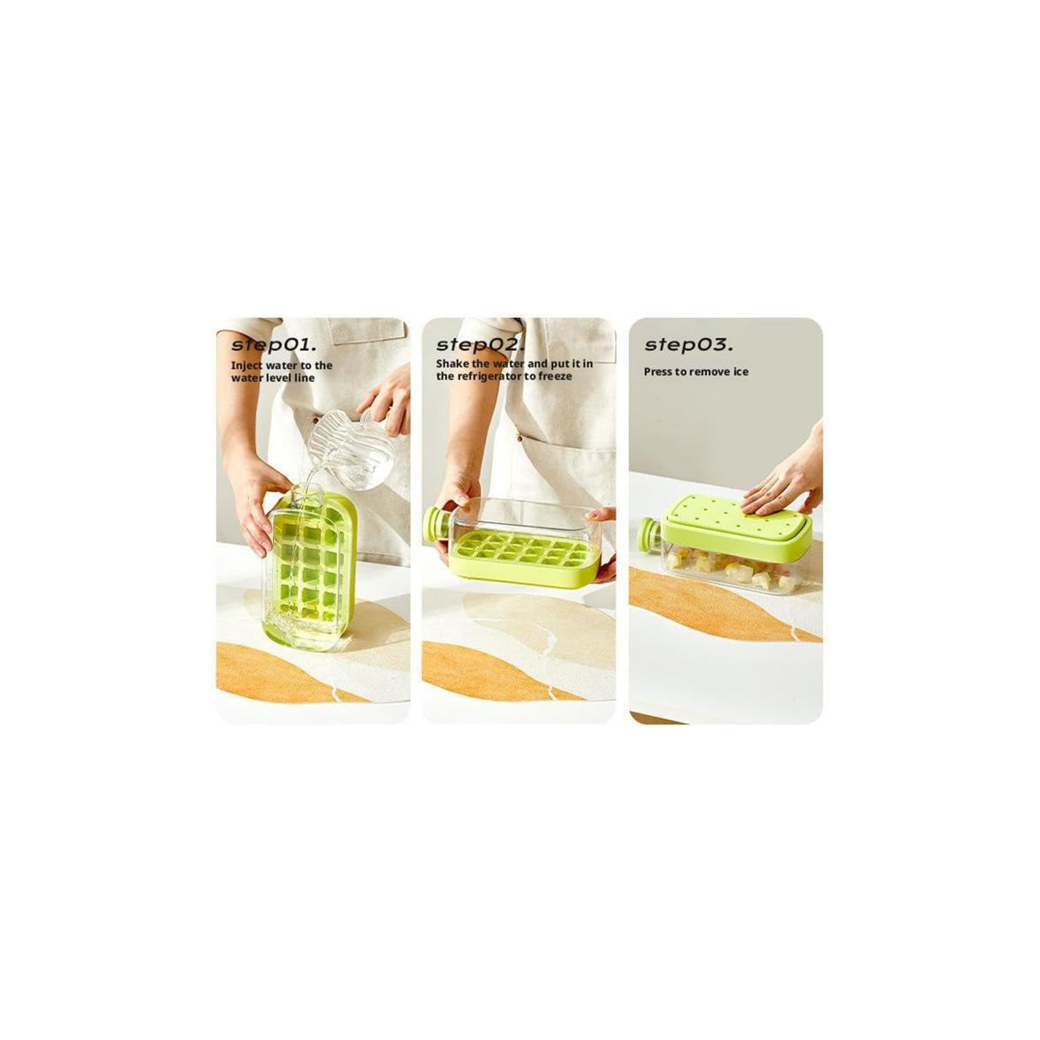 bouteille d'eau glacée 2-en-1 presse eau glaçons ice cube ice box de 500&nbsp;ml, ce qui rend les activités d'extérieur portatives de grande valeur