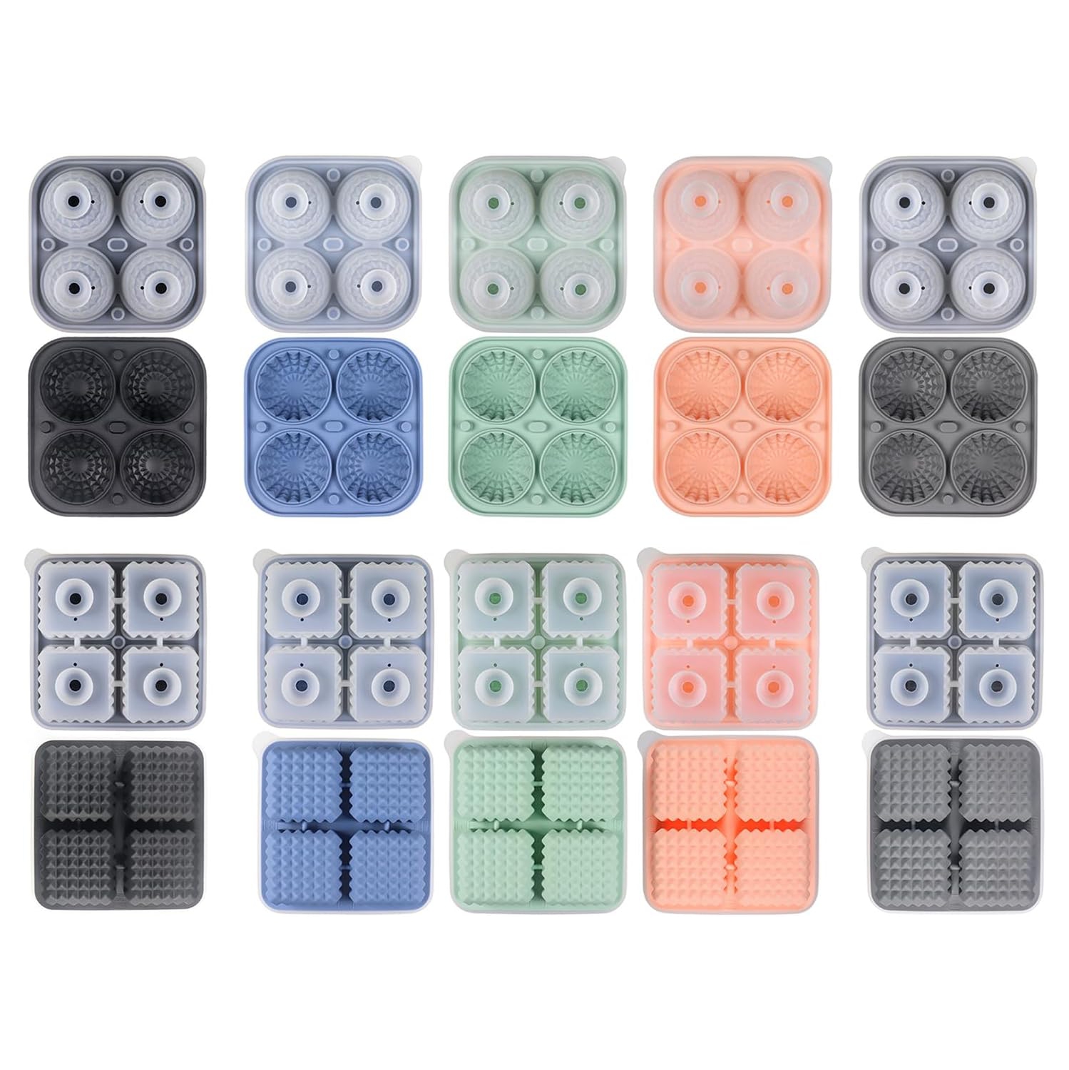 [Food Grade Silicone] Ice Cube Mold Set - Leak-proof Funnel Cover Design + Easy-to-Remove Special Ice Box, Suitable for Whiskey/Juice DIY Creative