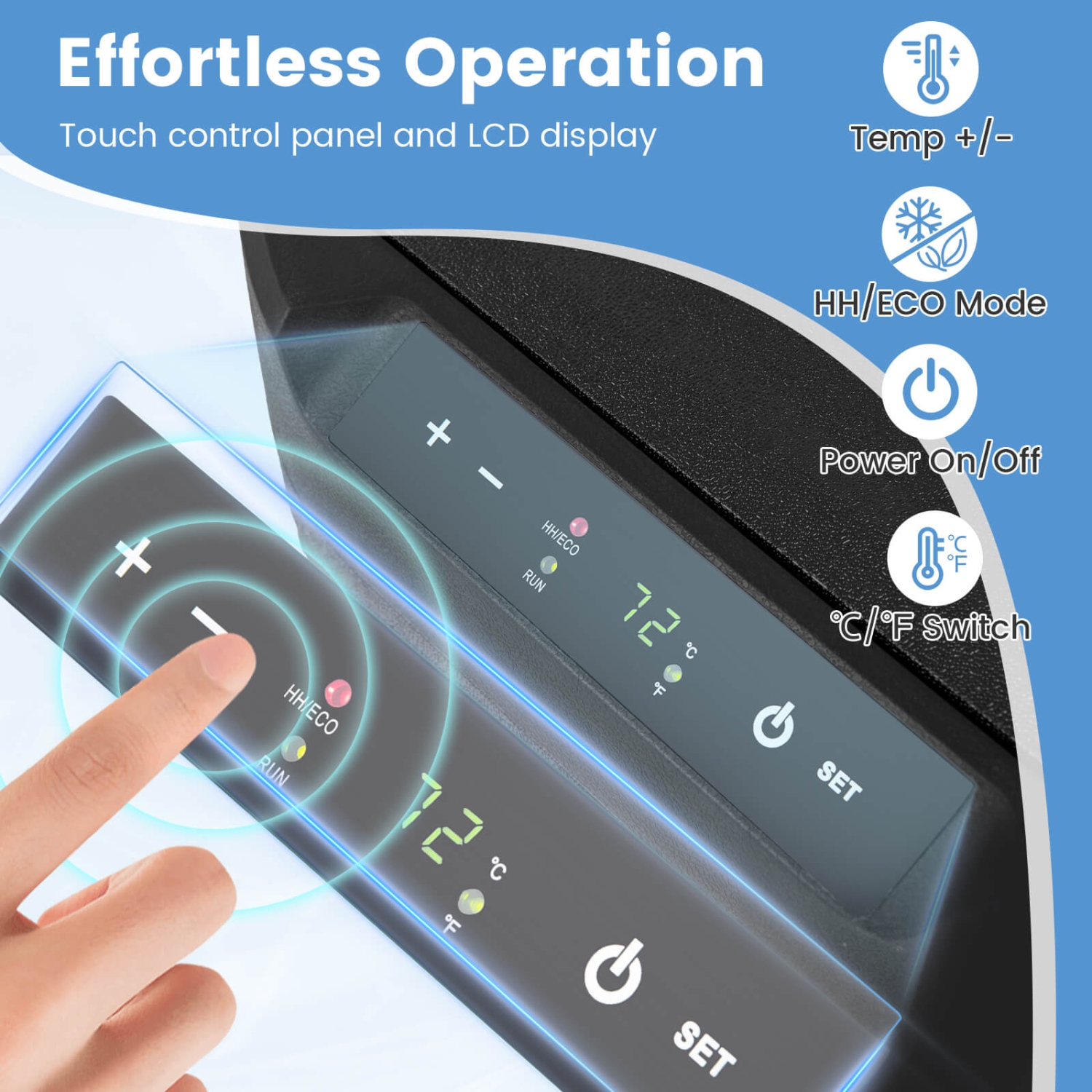 Costway 12 Volt Car Refrigerator with -4℉~68℉ Adjustable Range Divider for Camping 23/32/42 QT