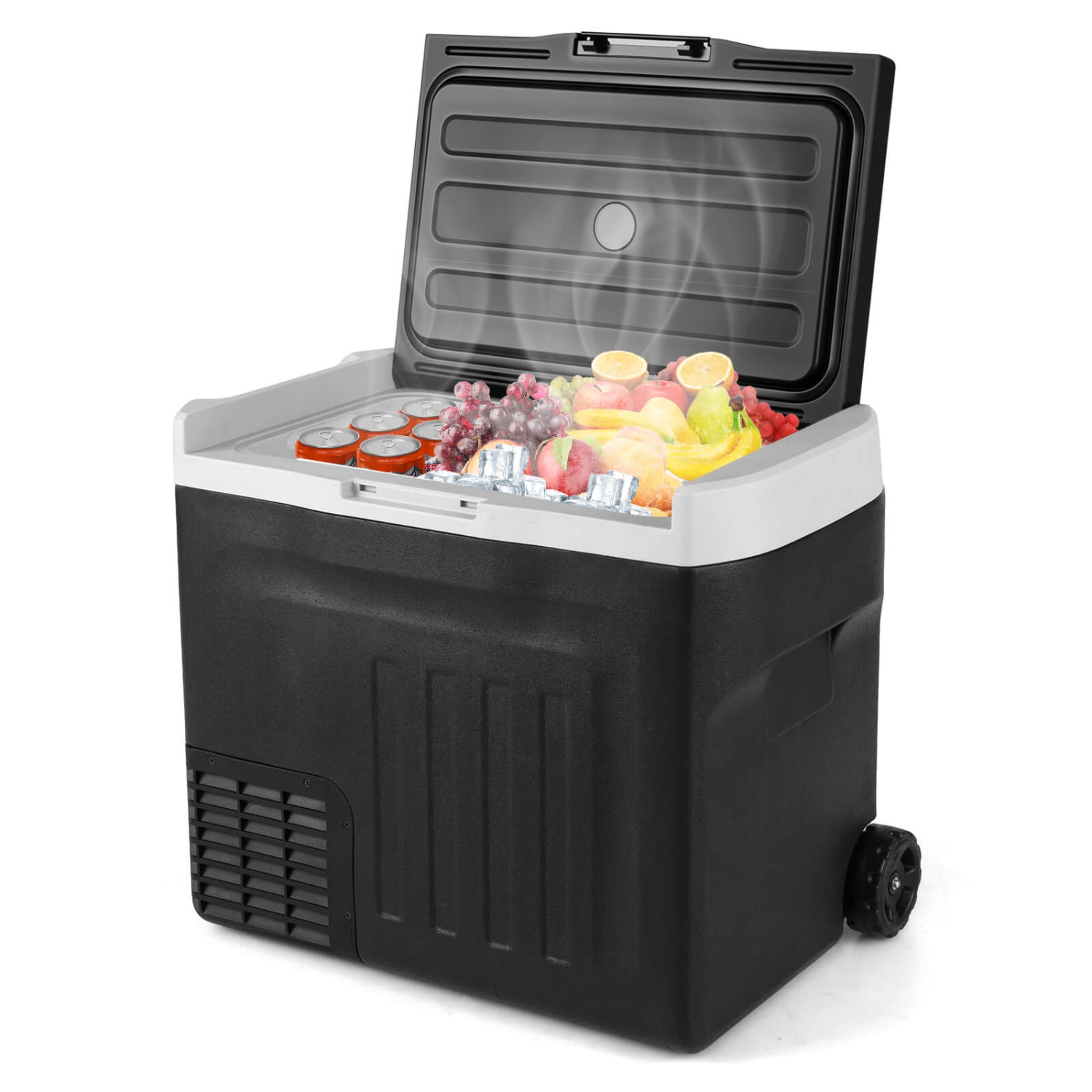 Costway 12 Volt Car Refrigerator with -4℉~68℉ Adjustable Range Divider for Camping 23/32/42 QT