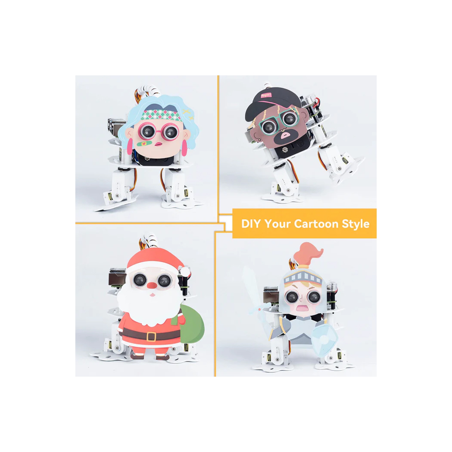 Ensemble robot programmable PiSloth AI de SunFounder - Danse, évitement d'obstacles, suivi d'objets, STT et effets sonores - Trousse de robotique