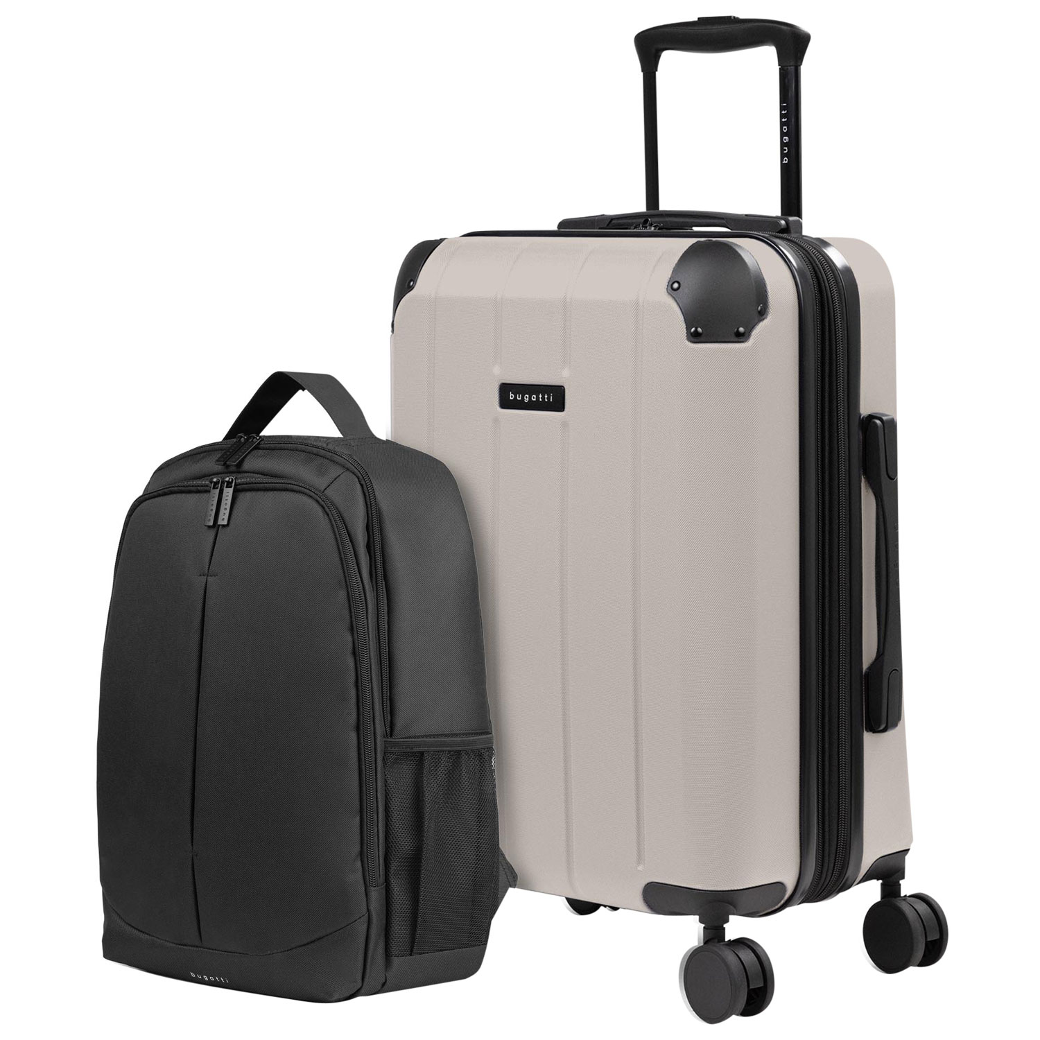 Bugatti New York 21.5" Hard Side Expandable Carry-On Luggage & Backpack - Taupe - Only at Best Buy