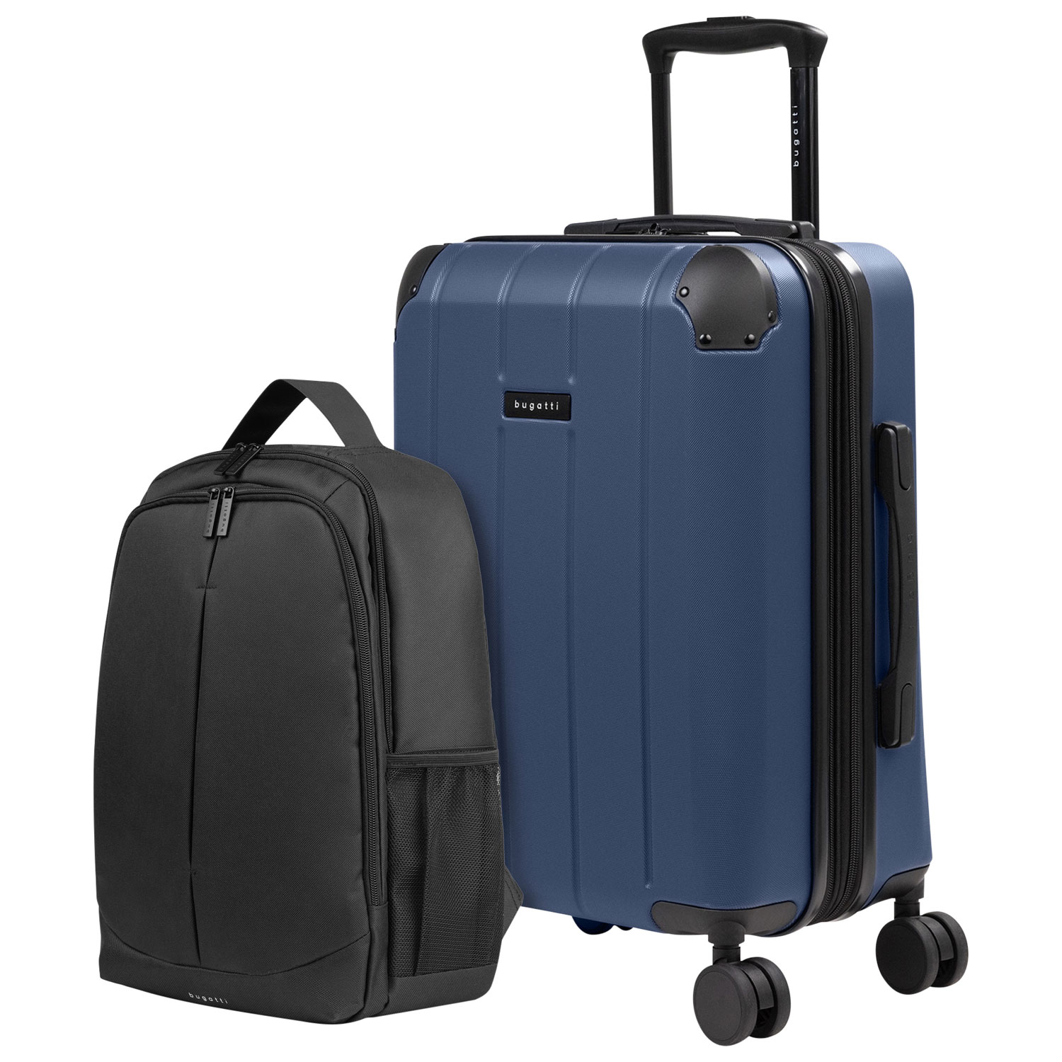 Bugatti New York 21.5" Hard Side Expandable Carry-On Luggage & Backpack - Navy - Only at Best Buy