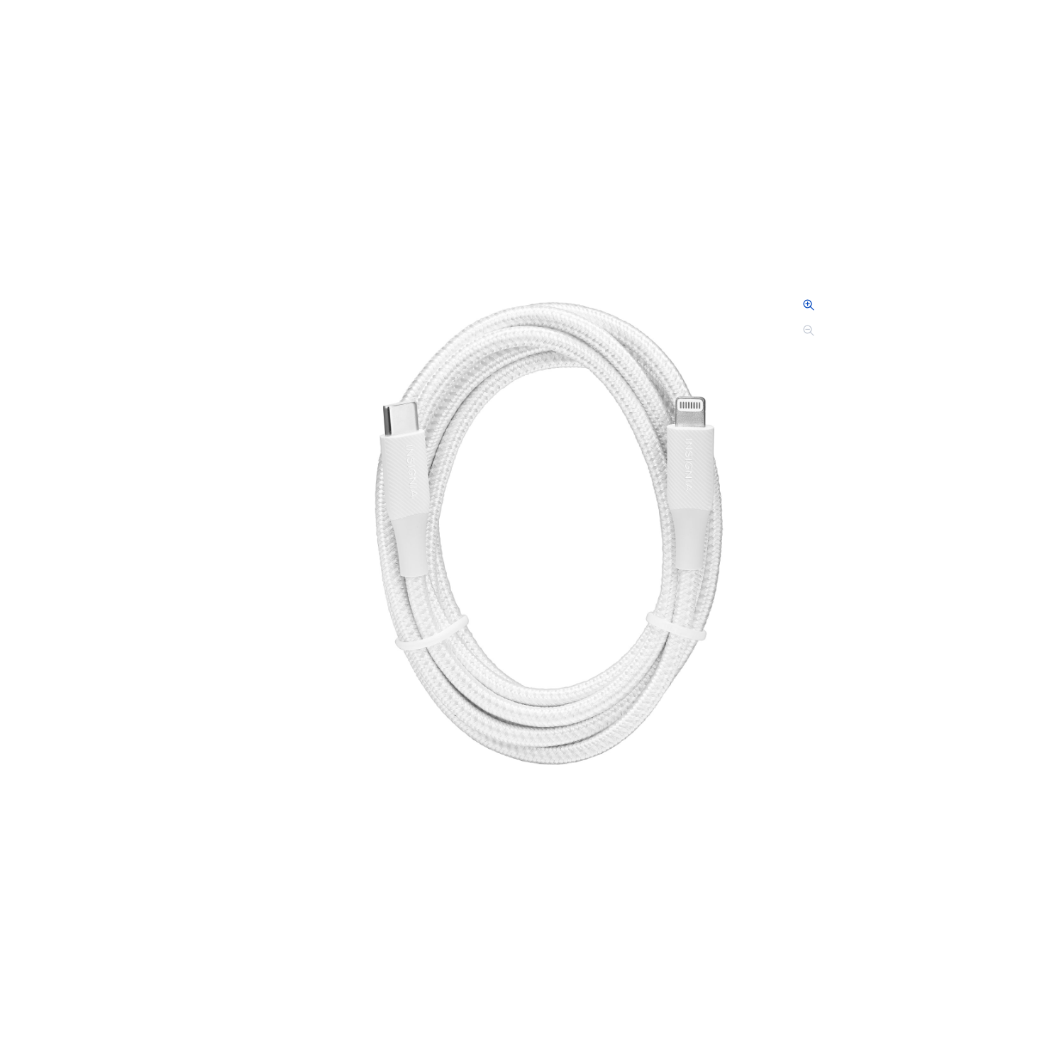 1,8&nbsp;m d'Insignia certifié MFi par Apple - Remis à neuf (Bon état) Câble tissé Lightning à USB-C - Gris lunaire NS-MLC621MG-C.