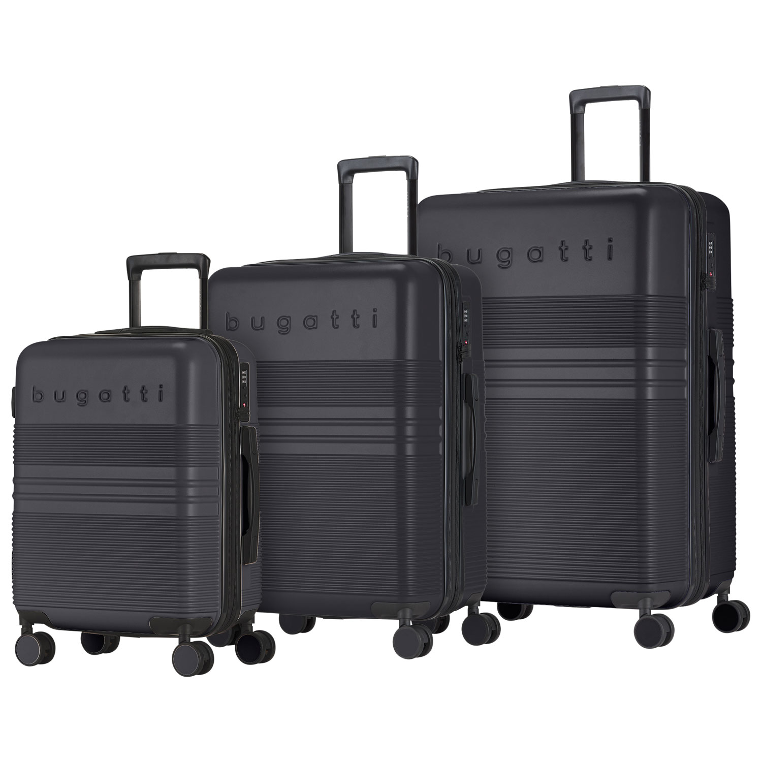 Bugatti Luxor 3-Piece Hard Side Expandable Luggage Set - Black - Only at Best Buy