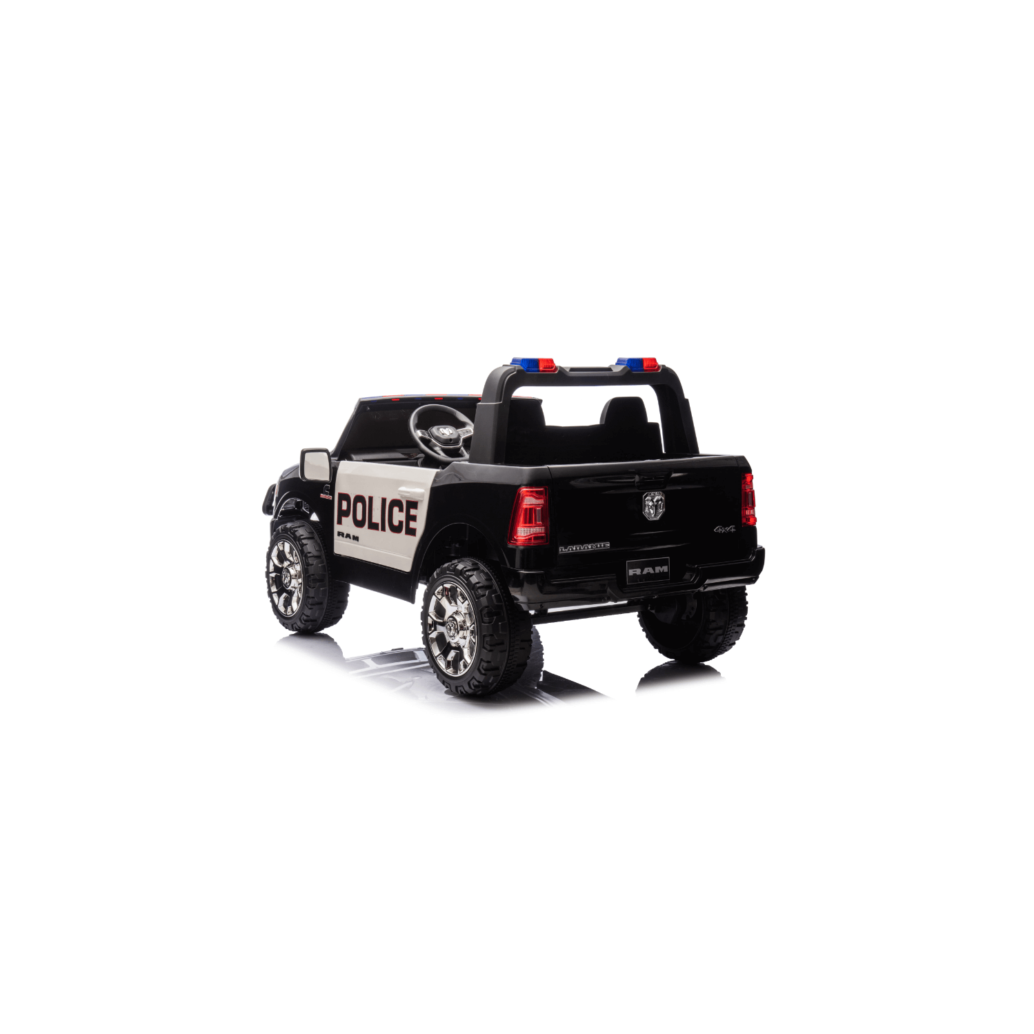 Camion 4&nbsp;W 24&nbsp;V Ram 3500 pour enfants sous licence, 2 places, pneus en caoutchouc, siège en cuir avec véhicule téléguidé