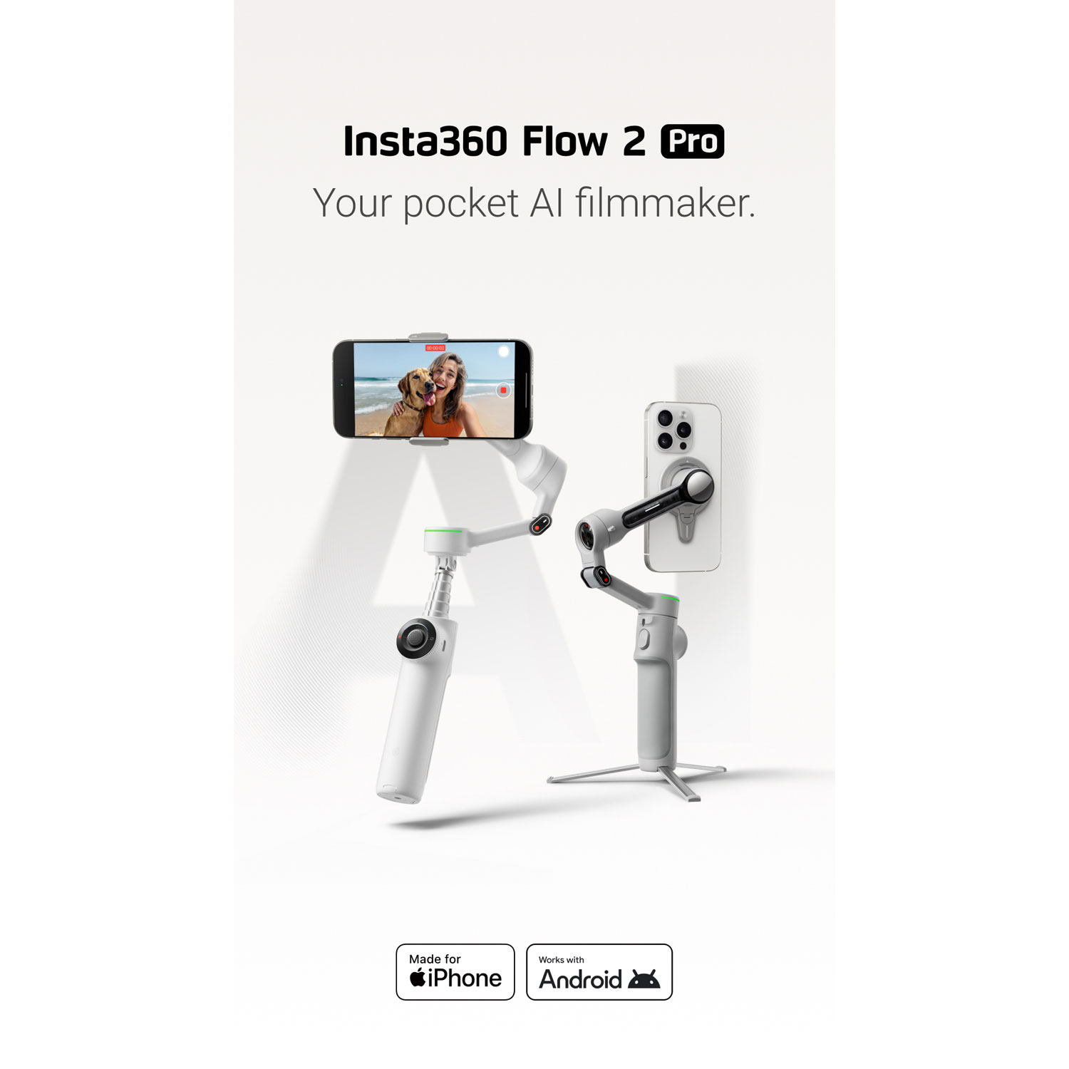 Insta360 Flow 2 Pro Smartphone Gimbal Stabilizer - Grey