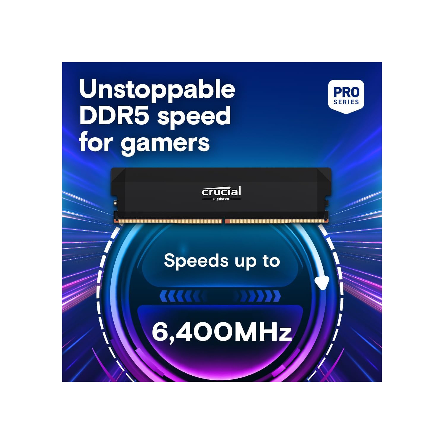 Crucial Pro DDR5 RAM 64GB Kit 6000MHz CL40, Overclocking Desktop Gaming Memory, Intel XMP 3.0 & AMD Expo Compatible – Black CP2K32G60C40U5B