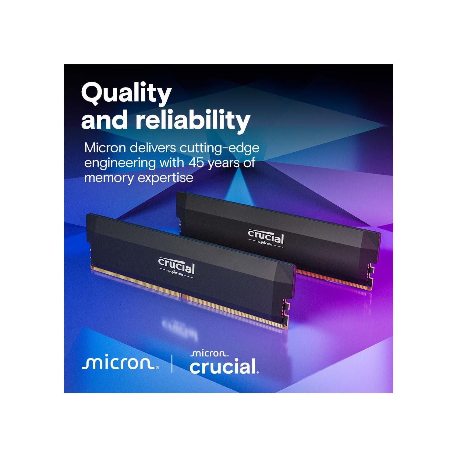 Crucial Pro DDR5 RAM 64GB Kit 6000MHz CL40, Overclocking Desktop Gaming Memory, Intel XMP 3.0 & AMD Expo Compatible – Black CP2K32G60C40U5B