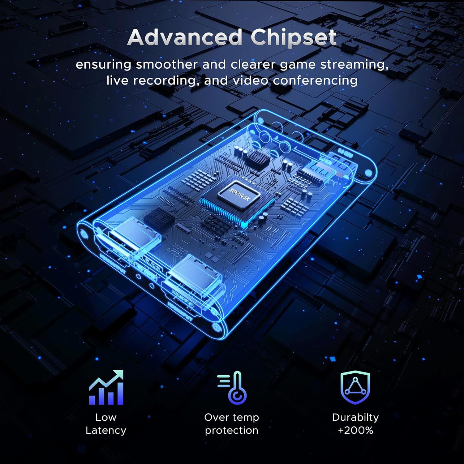 XIIXMASK HDMI to USB 3.0 Capture Card - 4K Loop-Out, 1080P 60FPS/2K 30FPS Video Game Capture for Streaming, Works for PS5/Switch/PC/OBS