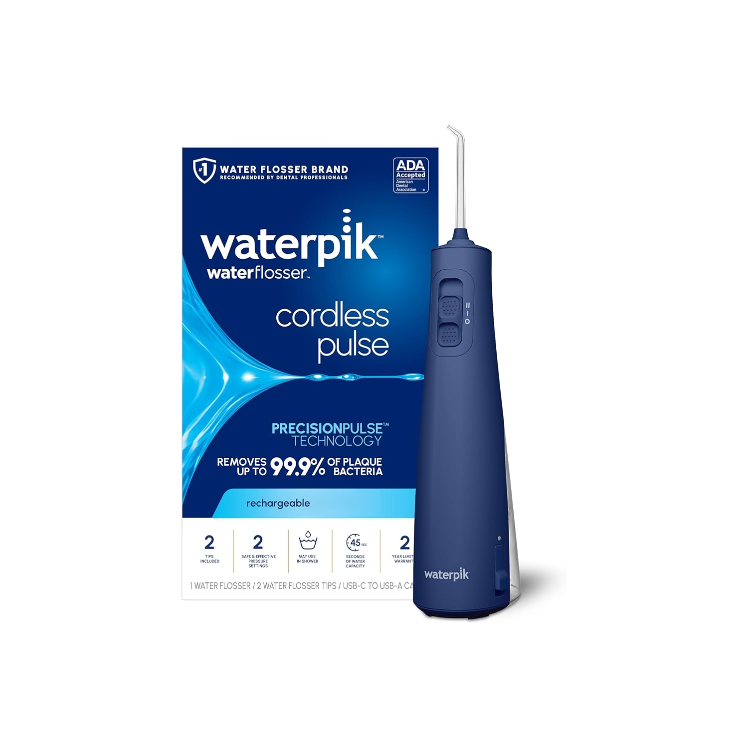 Hydropulseur à impulsion sans fil de Waterpik - Bleu - Nouveau