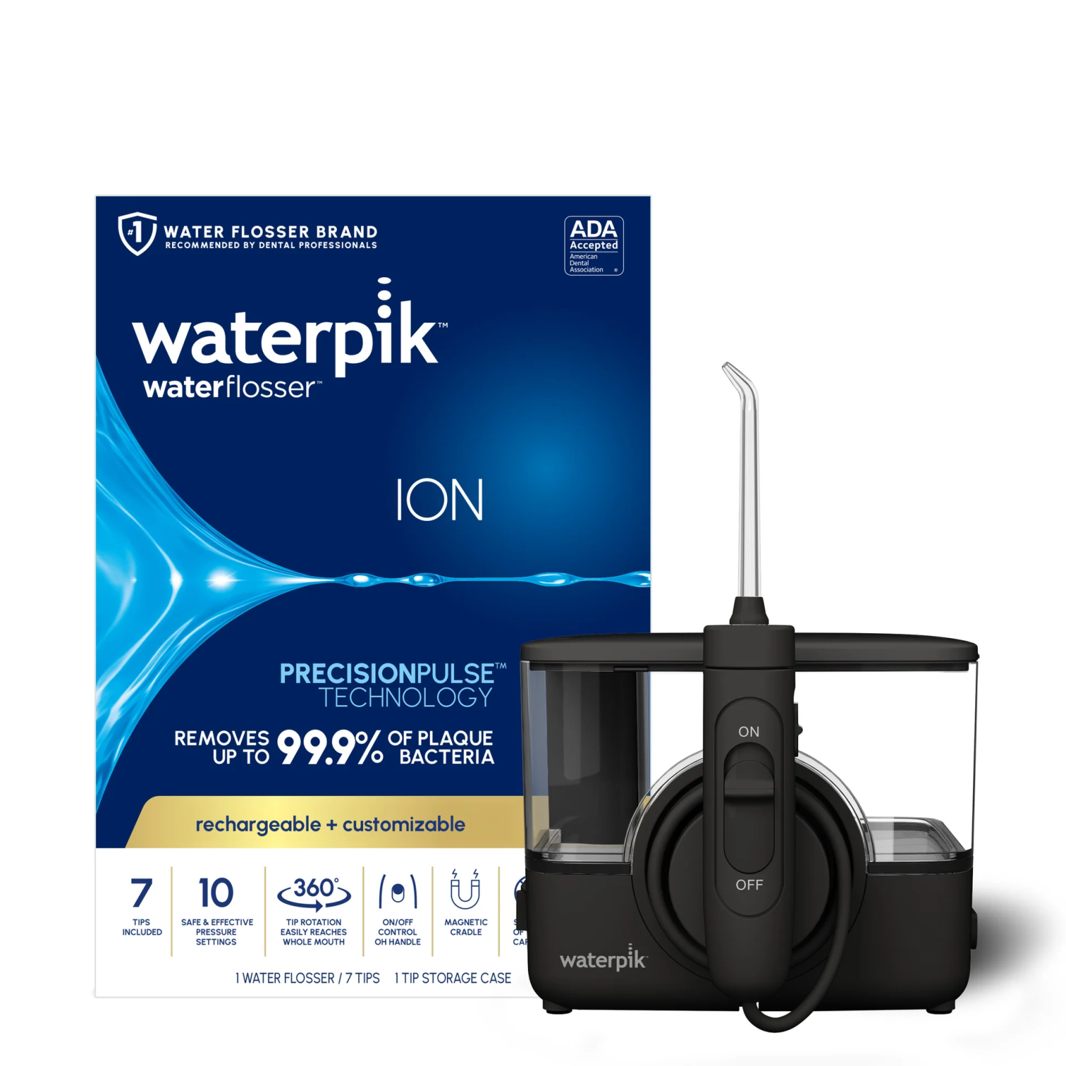 Hydropulseur sans fil professionnel ION de Waterpik - Noir - Nouveau