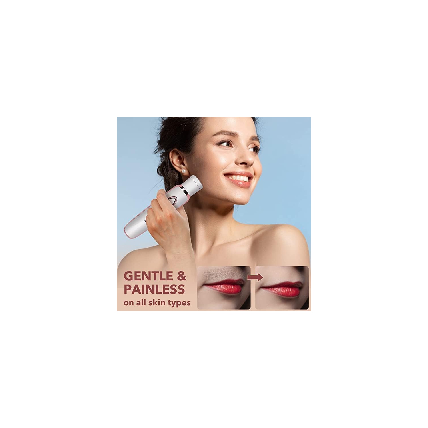 VG VOGCREST 2-in-1 Electric Razor Shaver Trimmer for Women - Rechargeable Hair Removal Kit for Face, Body, Leg, Bikini, Underarm, Arm