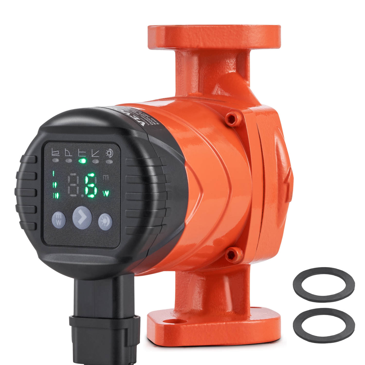 VEVOR 007E-2F2 Hot Water Recirculating Pump, 110V, 42W 16 GPM High Efficiency Circulator Pump, EMC Automatic Circulation Pump 1" NPT Flange