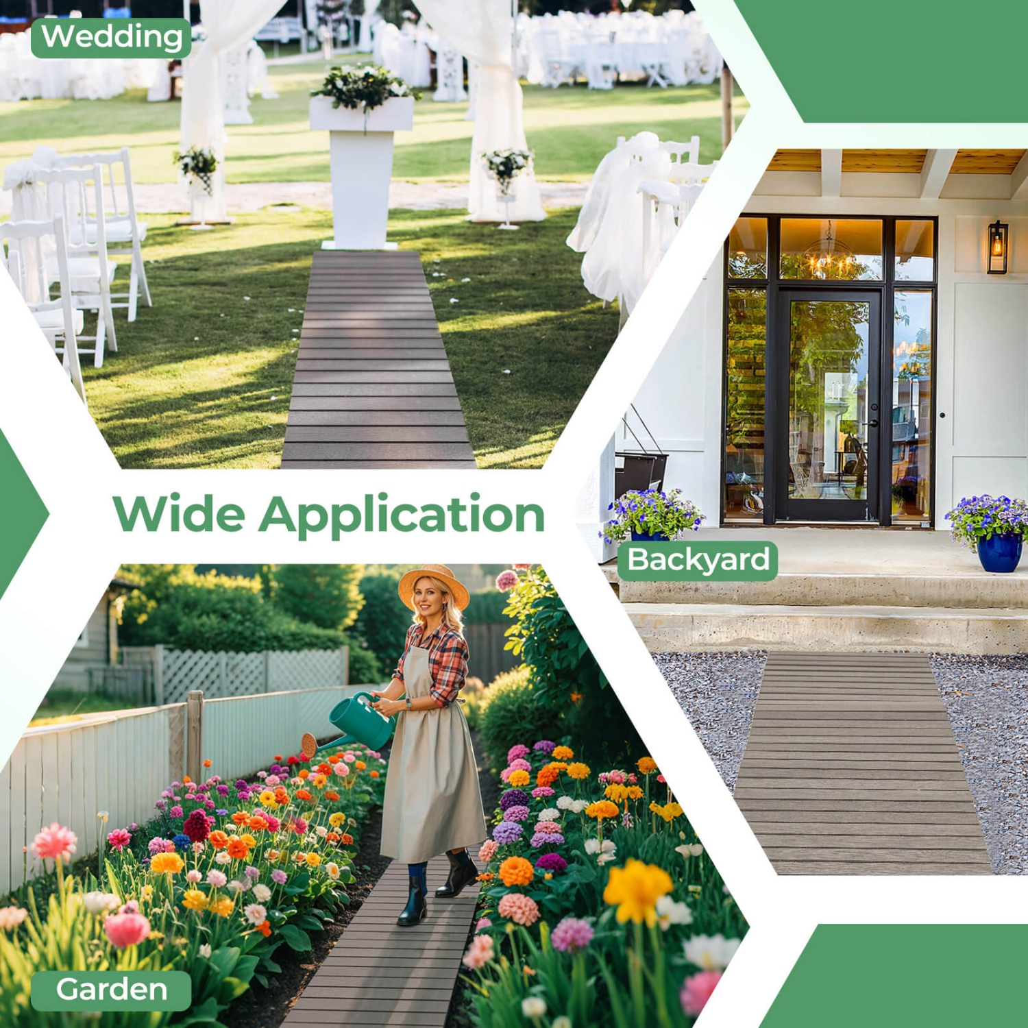 Chemin d'accès extérieur de 8 pi de Costway avec connexion de fil métallique à surface antidérapante avec cadre en PEHD
