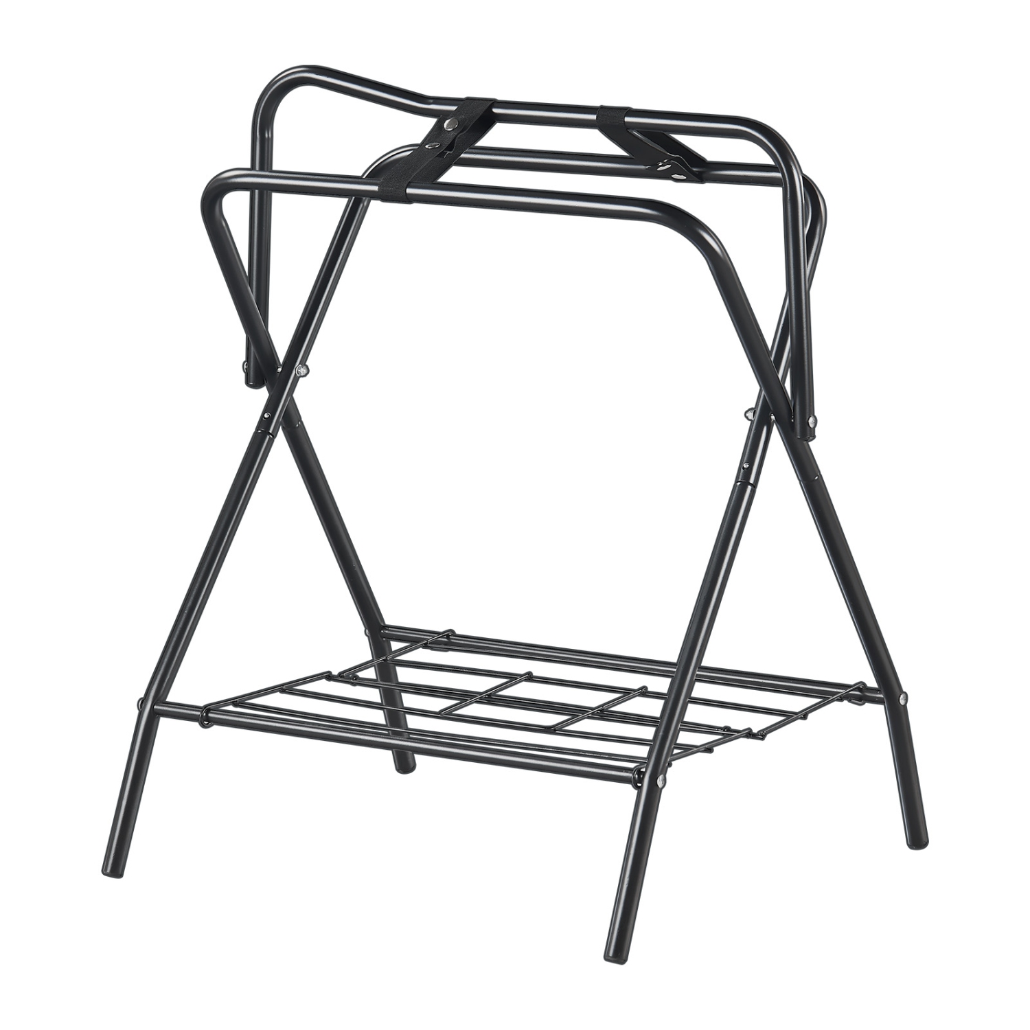 VEVOR 28 x 19 x 37.5 in Freestanding Folding Horse Saddle Stand, Portable Horse Blanket Holder, Heavy Duty Steel Saddle Rack for English & Western