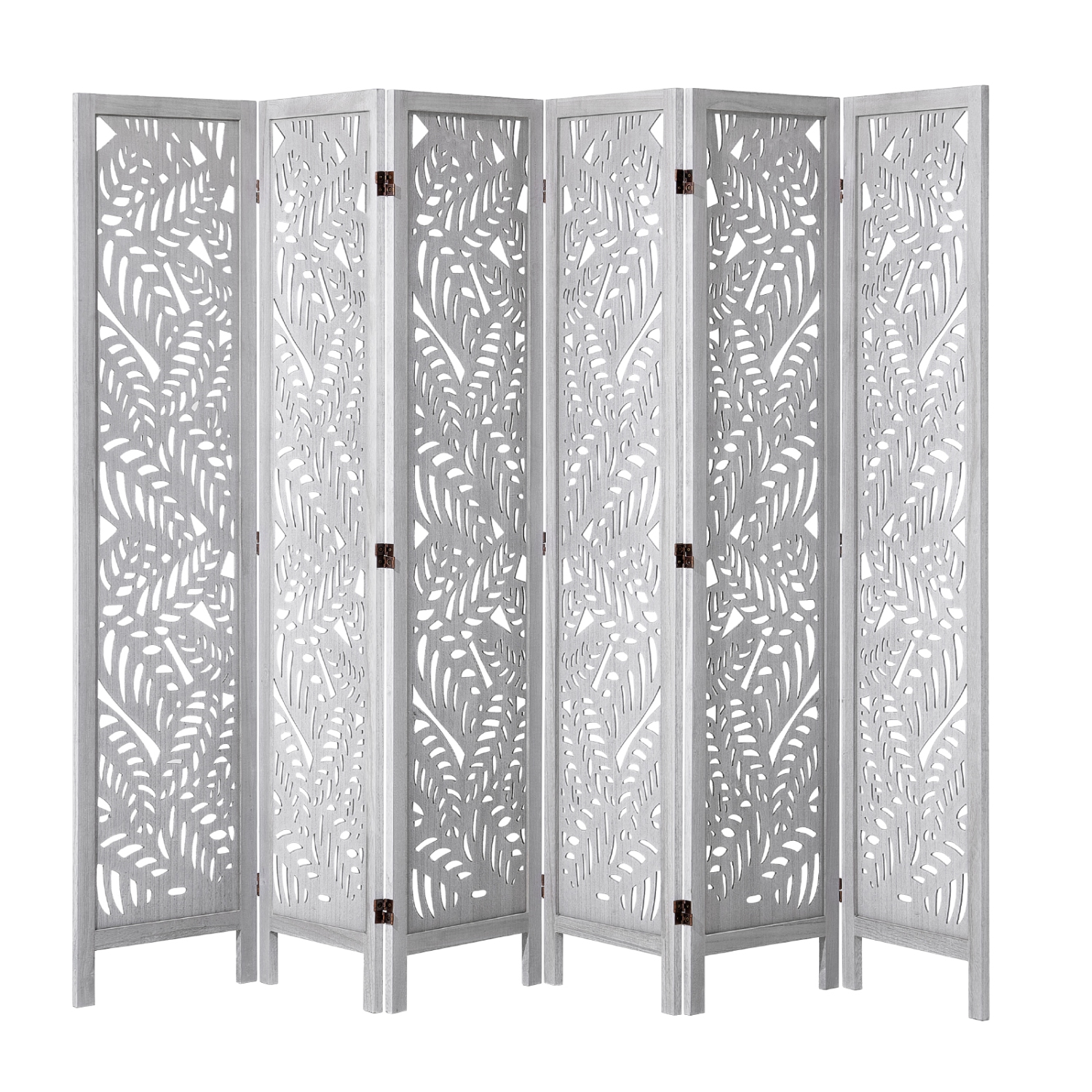 VEVOR 6 Panel Wood Room Divider, Wood Folding Privacy Screen, 66.9 Inches Tall Indoor Carved Partition Divider, Portable Decoration Screen, for Room