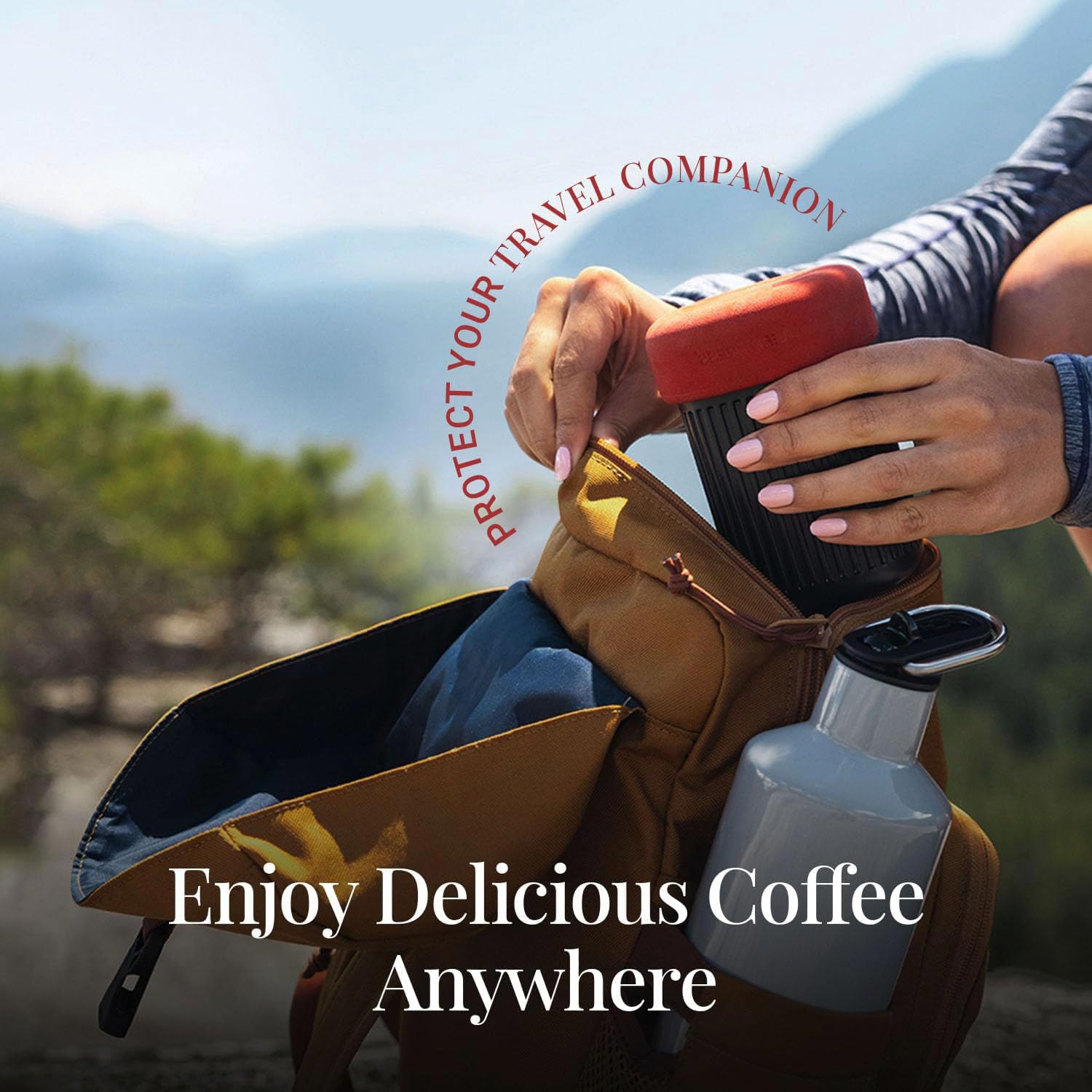 AeroPress Go Travel Coffee Press Kit - 3 in 1 brew method combines French Press, Pourover, Espresso - Full bodied coffee without grit or bitterness -