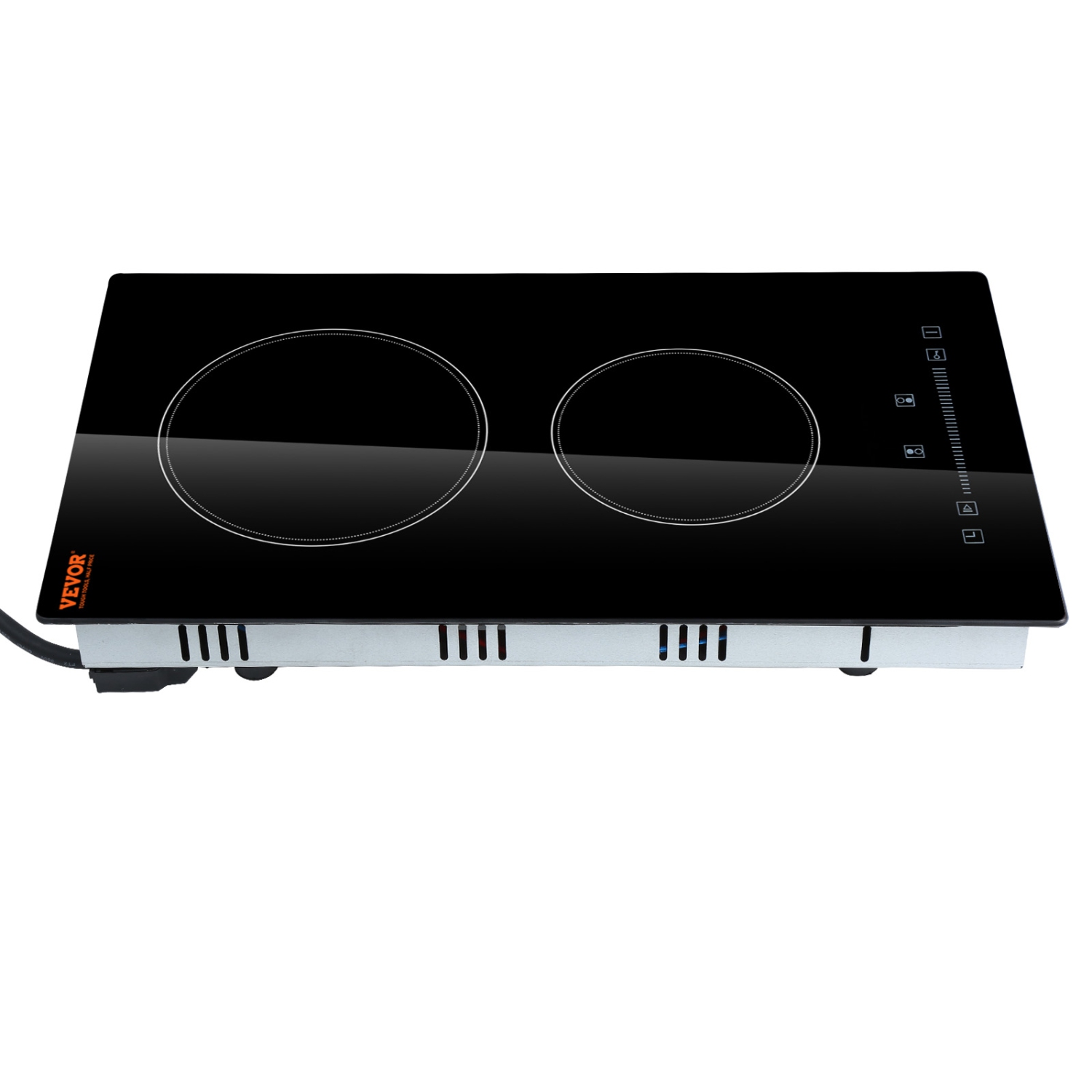 VEVOR 20 x 11.6 inch Electric Stove Top,2 Burners, 240V Glass Radiant Cooktop with Sensor Touch Control, Timer & Child Lock Included, 9 Power Levels
