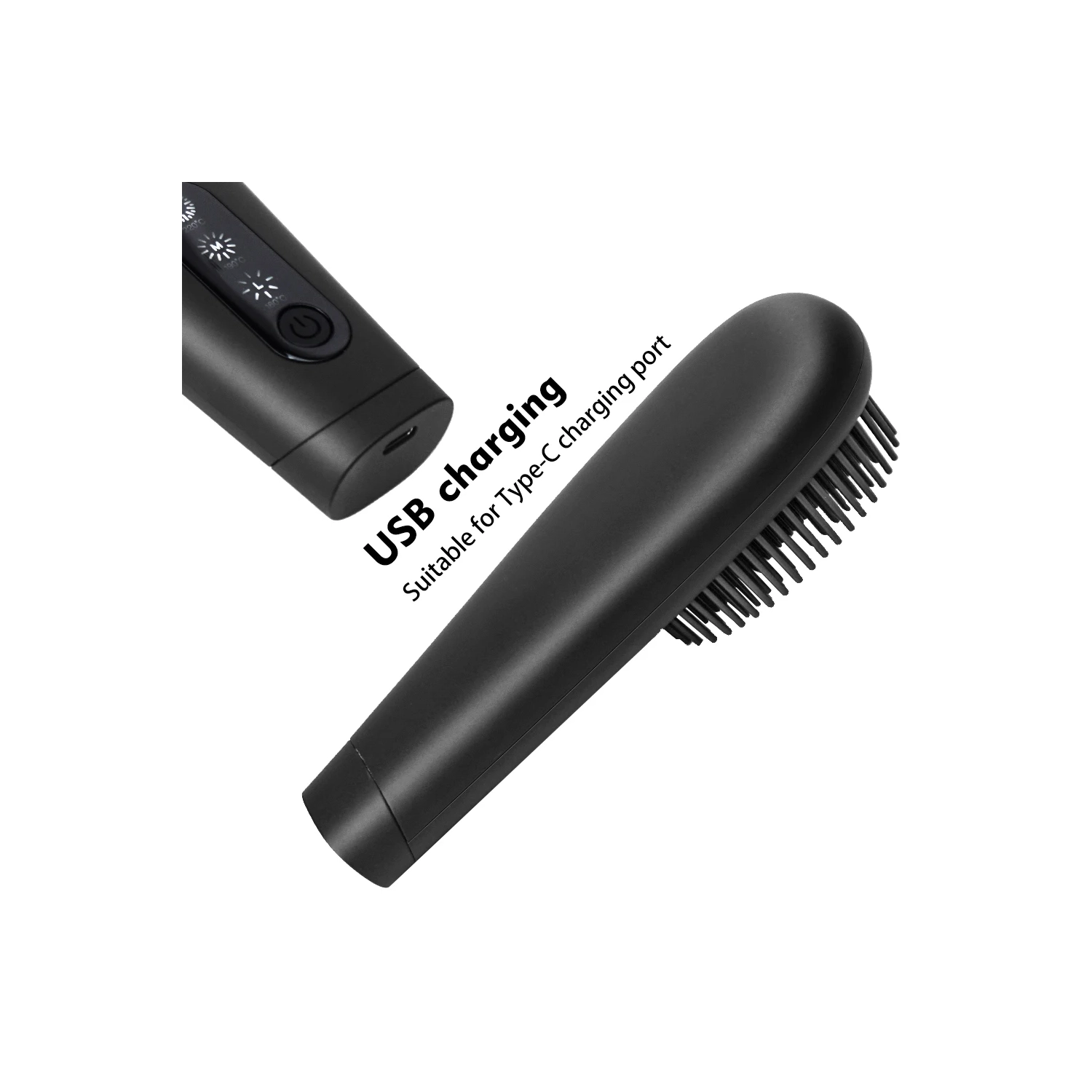 Portable Hot Brush Hair Straightener, USB Rechargeable Mini Hair Straightening Brush for Traveling, Cordless Hair Comb