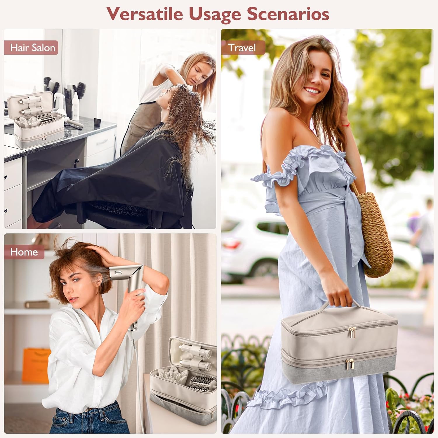 Étui de transport, pour sèche-cheveux Brosse Flexstyle Airwrap Shark FlexFusion Airwrap Double couche Accessoires pour cheveux Sac de rangement, étui