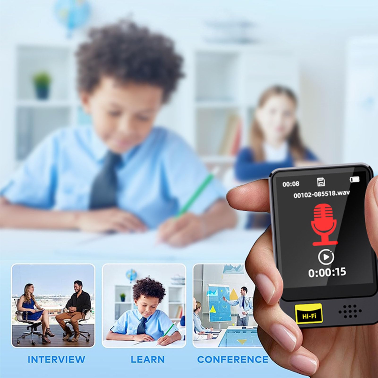 Lecteur MP3 1.8&nbsp;po Écran tactile Lecteur MP3 portatif Walkman Lecteur MP3 Haut-parleur Lecteur MP3 Bluetooth avec radio FM/enregistrement/livre