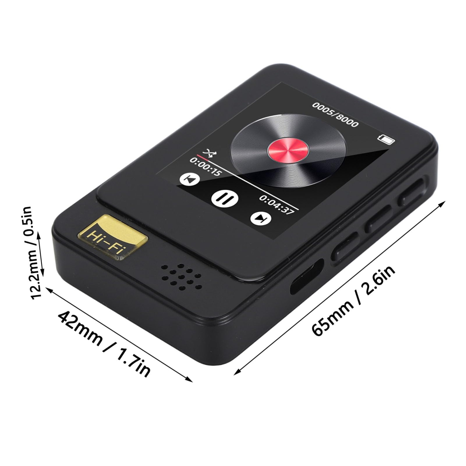 Lecteur MP3 1.8&nbsp;po Écran tactile Lecteur MP3 portatif Walkman Lecteur MP3 Haut-parleur Lecteur MP3 Bluetooth avec radio FM/enregistrement/livre