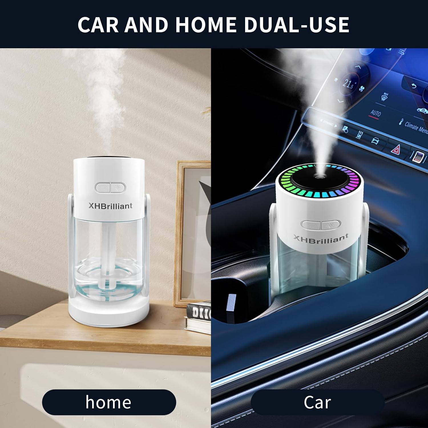 Portable 7-color starry sky LED car and home dual-use new starry sky projection humidifier USB ultrasonic car air humidifier home water replenishment