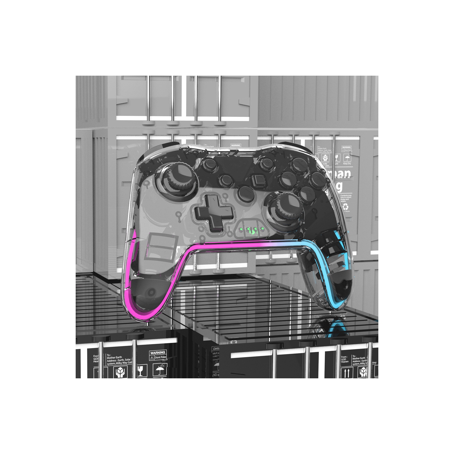 Manette de jeu Bluetooth sans fil | Connexion trois modes Switch/PC/téléphone mobile | Commande à une touche | Vibration HD | Gyro somatosensory