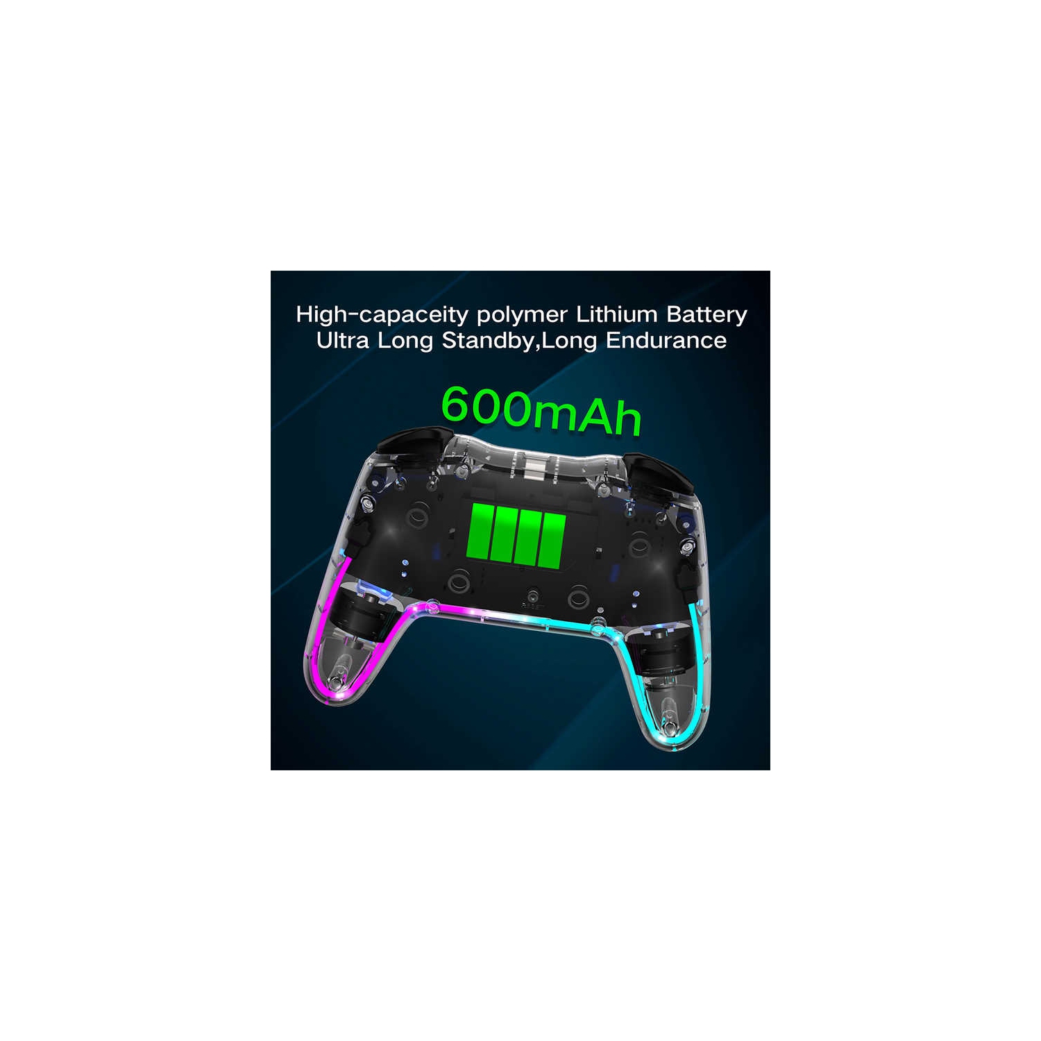 Manette de jeu Bluetooth sans fil | Connexion trois modes Switch/PC/téléphone mobile | Commande à une touche | Vibration HD | Gyro somatosensory